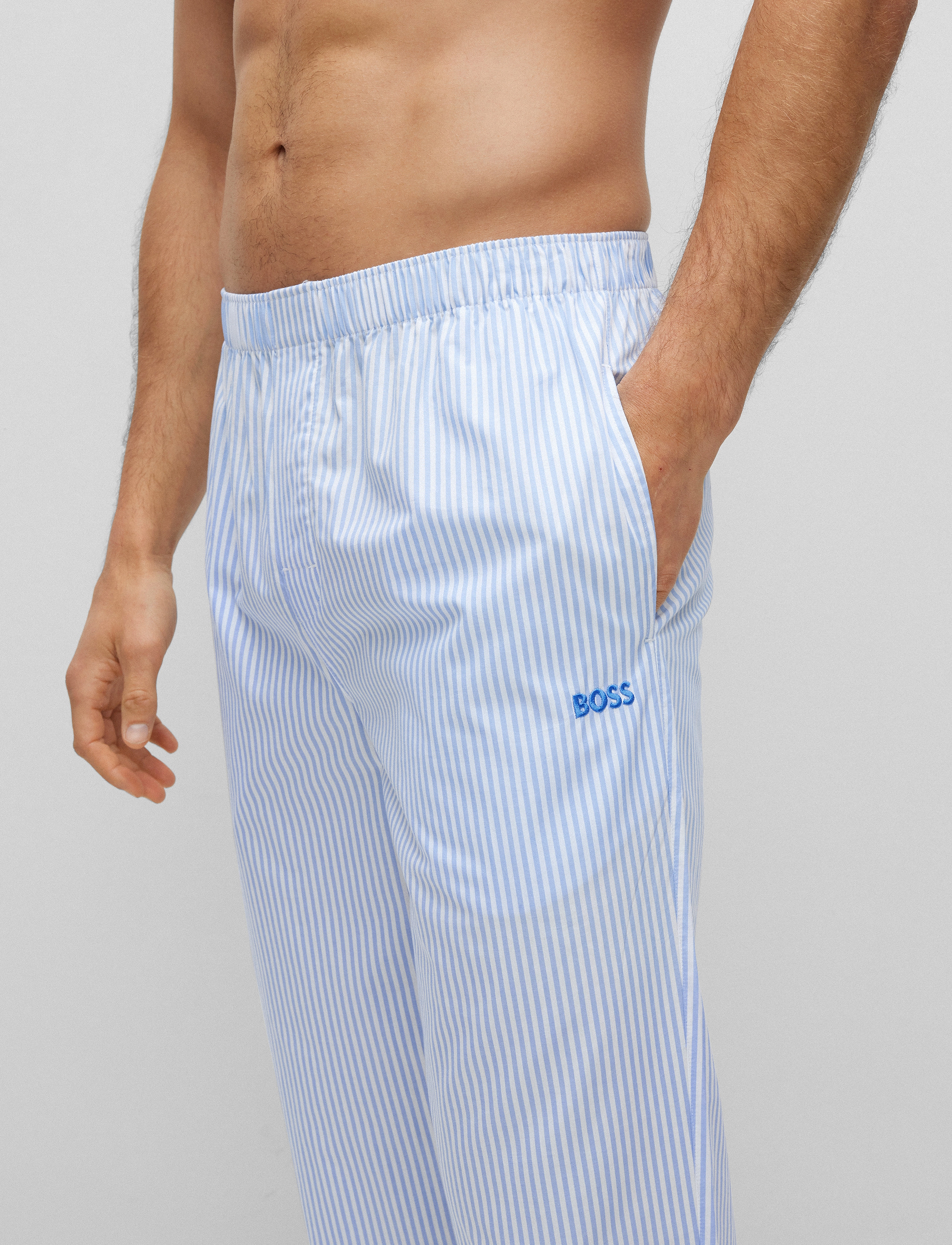 BOSS - Stripe Pants - pyjamahosen - open blue - 3