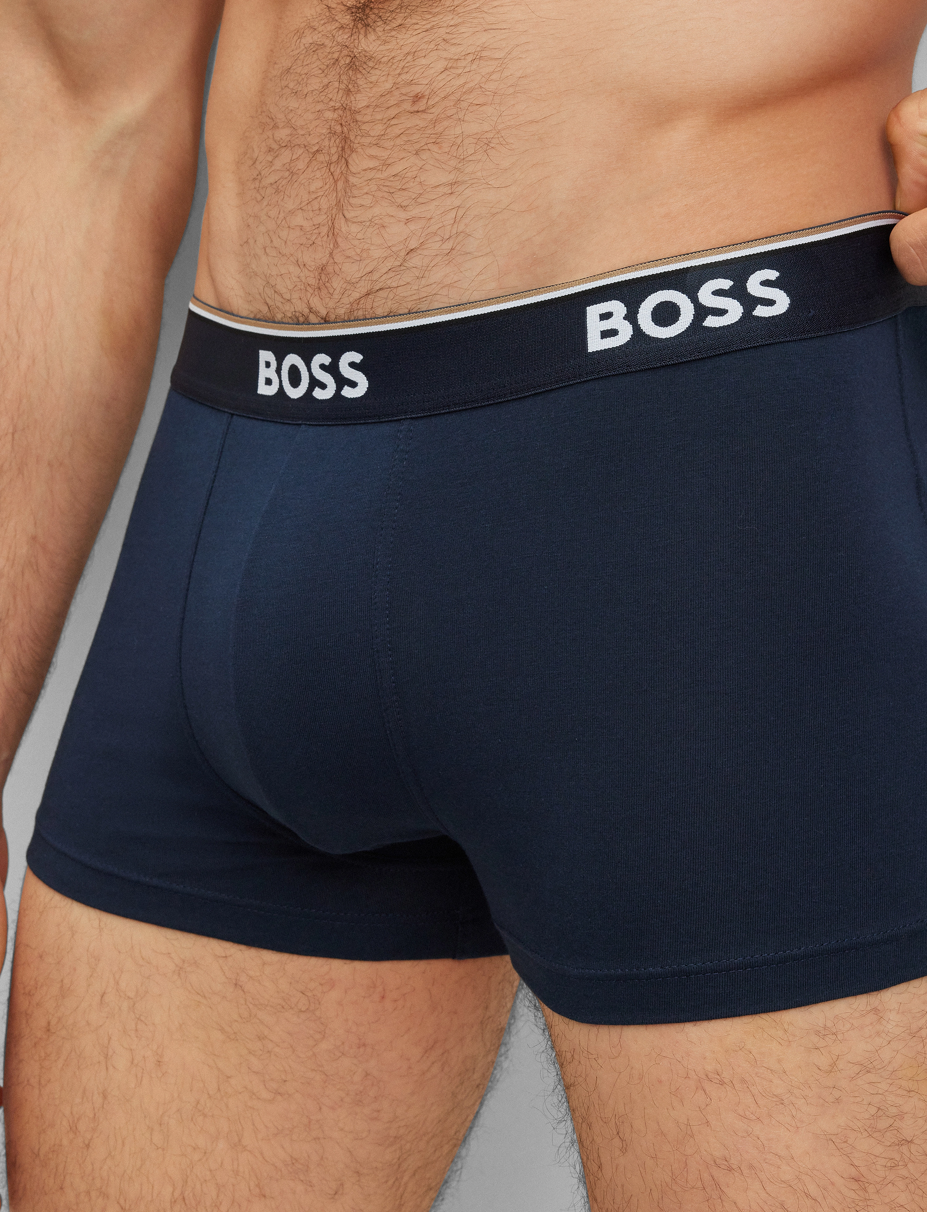Boss Korta Boxershorts Power 3-pack 487 Blå Mörkblå Grå Antracit Mångfärgad Storlek herr – bild 5