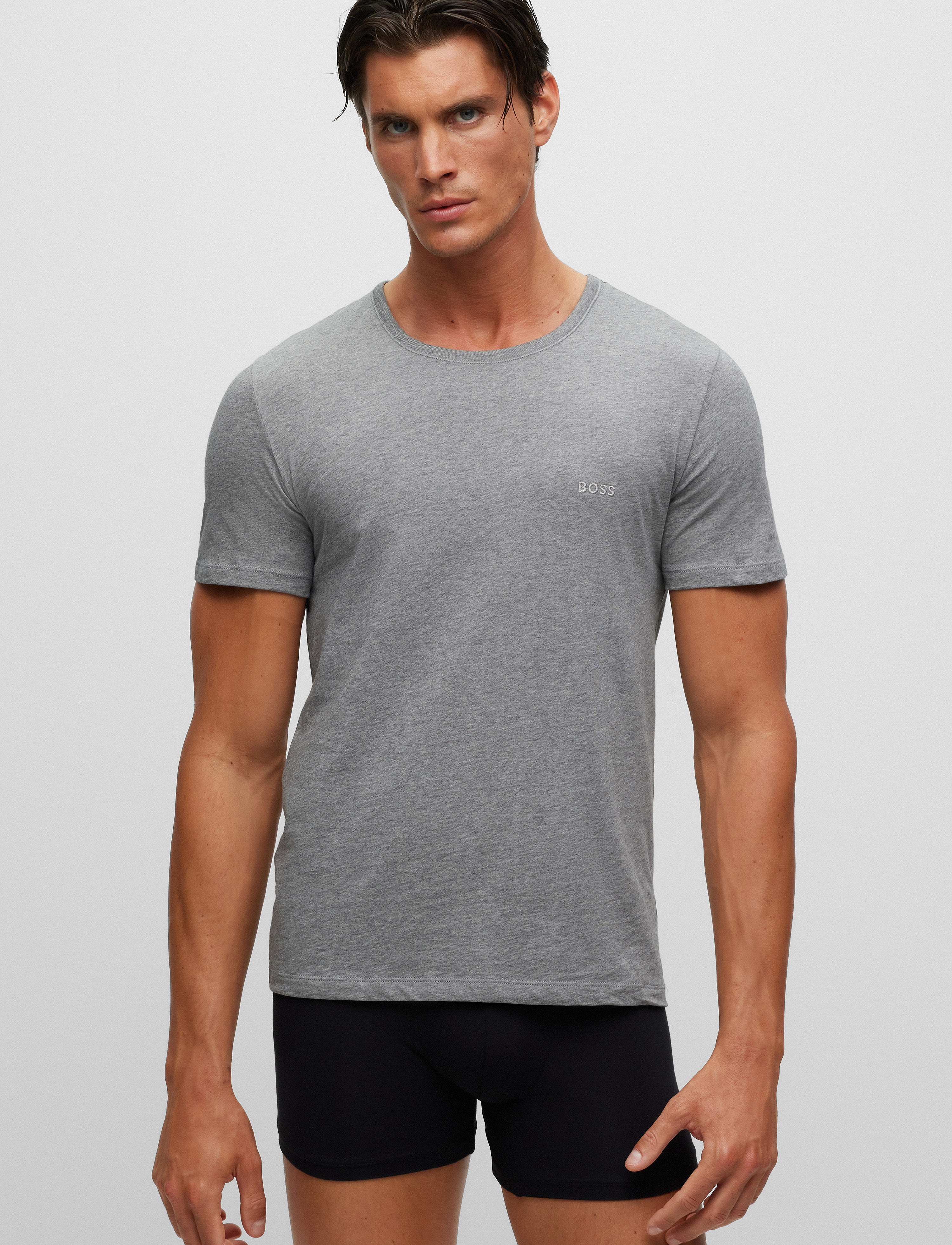 BOSS Tshirt Rn 3P Classic, M, Black, T-Shirts > Kortærmede, Herre