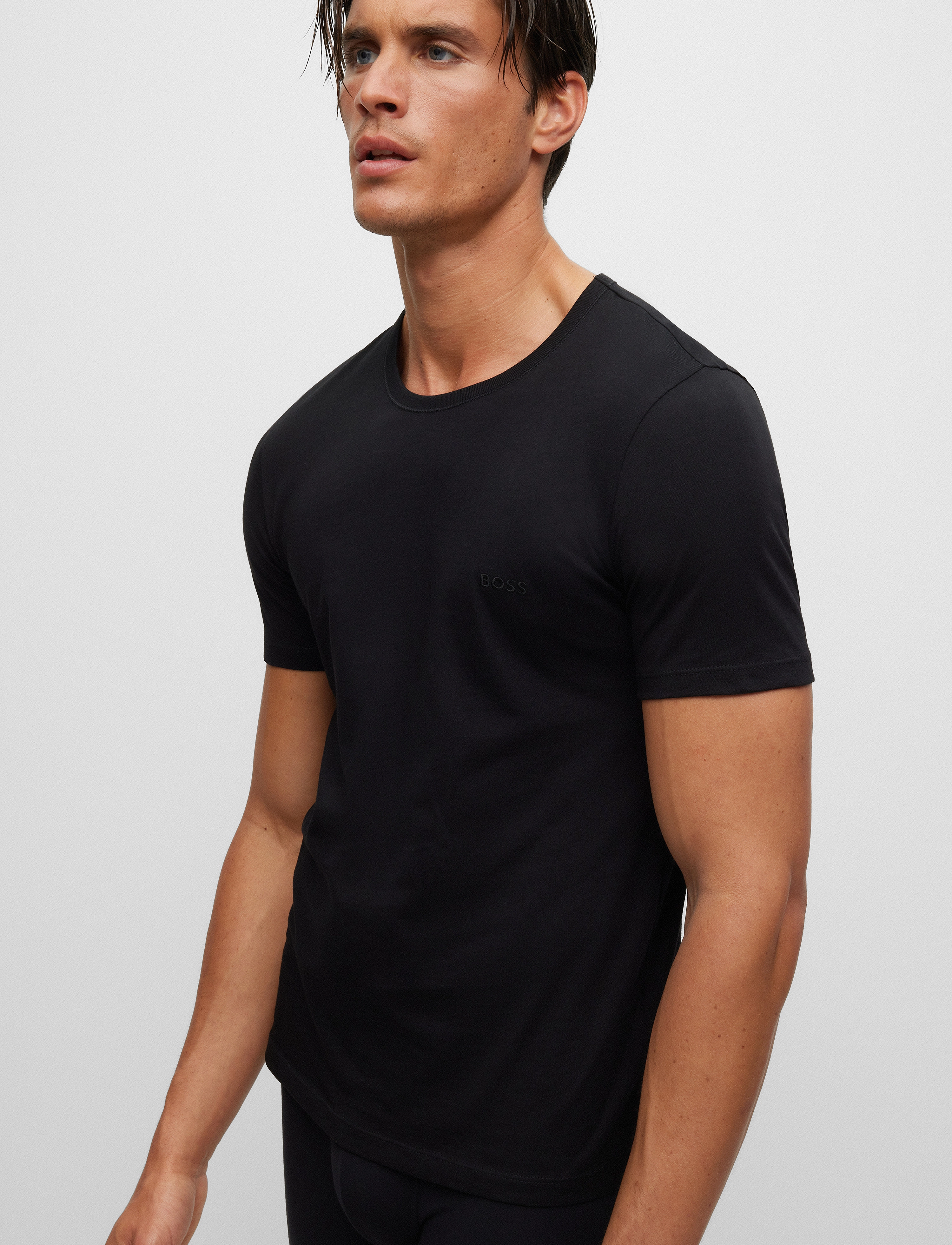 BOSS Tshirt Rn 3P Classic, XXL, Black, T-Shirts > Kortærmede, Herre