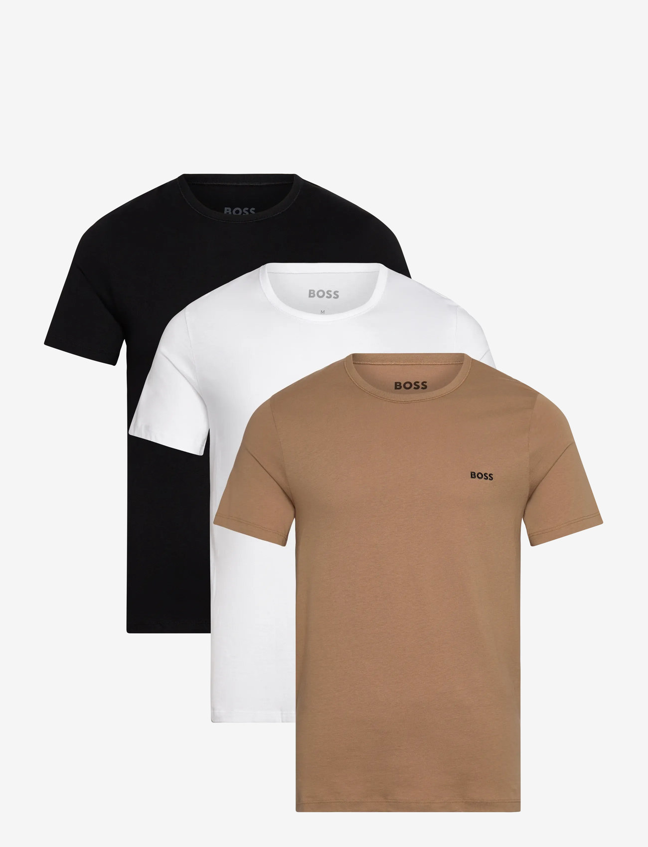 BOSS TShirt RN 3P Classic - Lyhythihaiset - MEDIUM BEIGE / multi