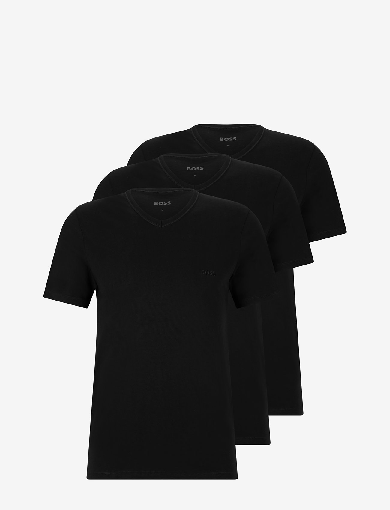 BOSS - TShirtVN 3P Classic - t-shirts med v-hals - black - 1