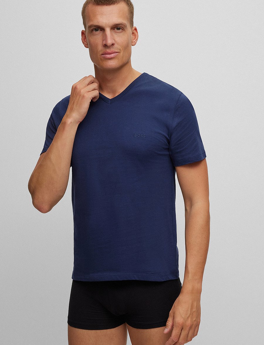 BOSS - TShirtVN 3P Classic - v-kaelusega t-särgid - open blue - 2