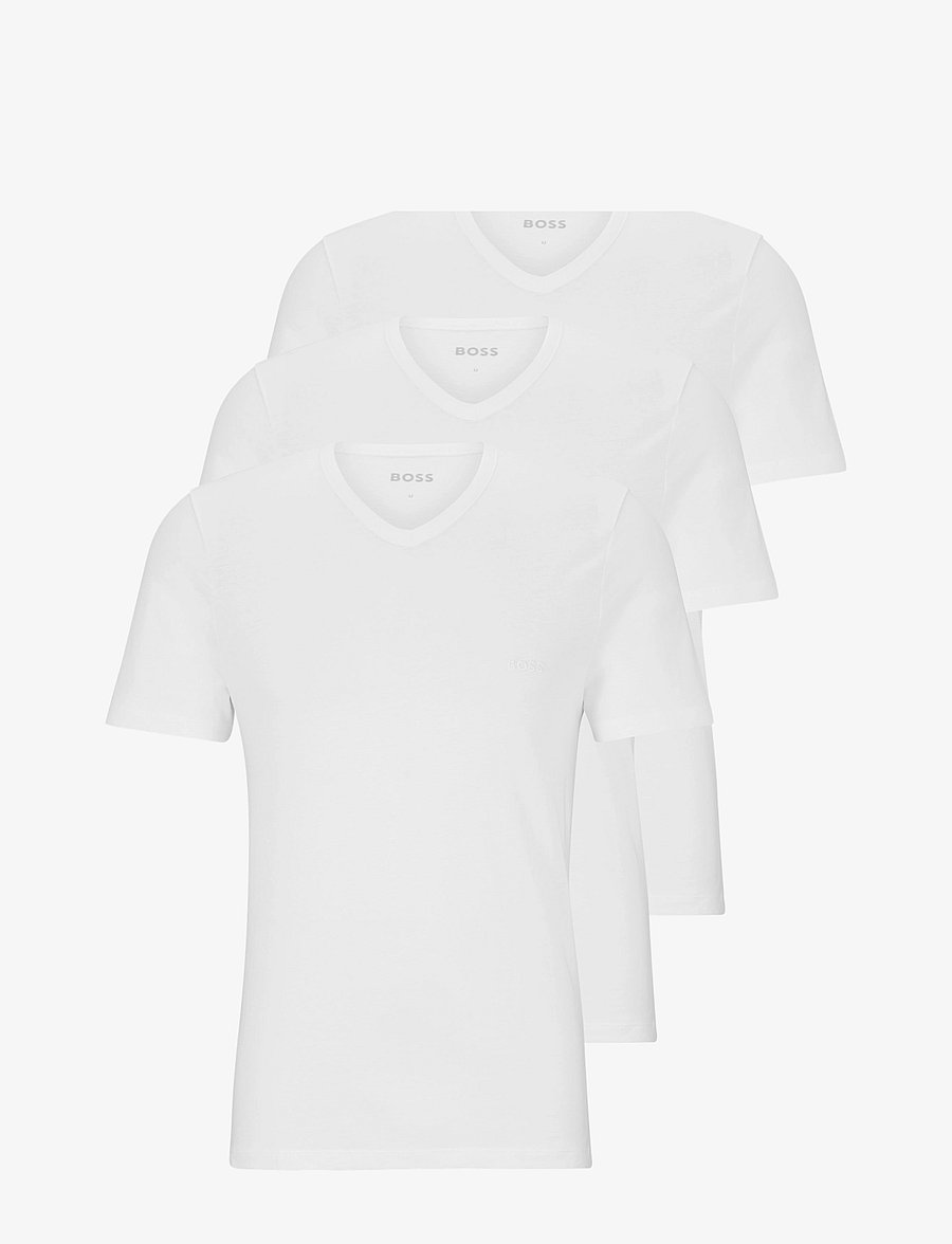 BOSS - TShirtVN 3P Classic - t-shirts mit v-ausschnitt - white - 1
