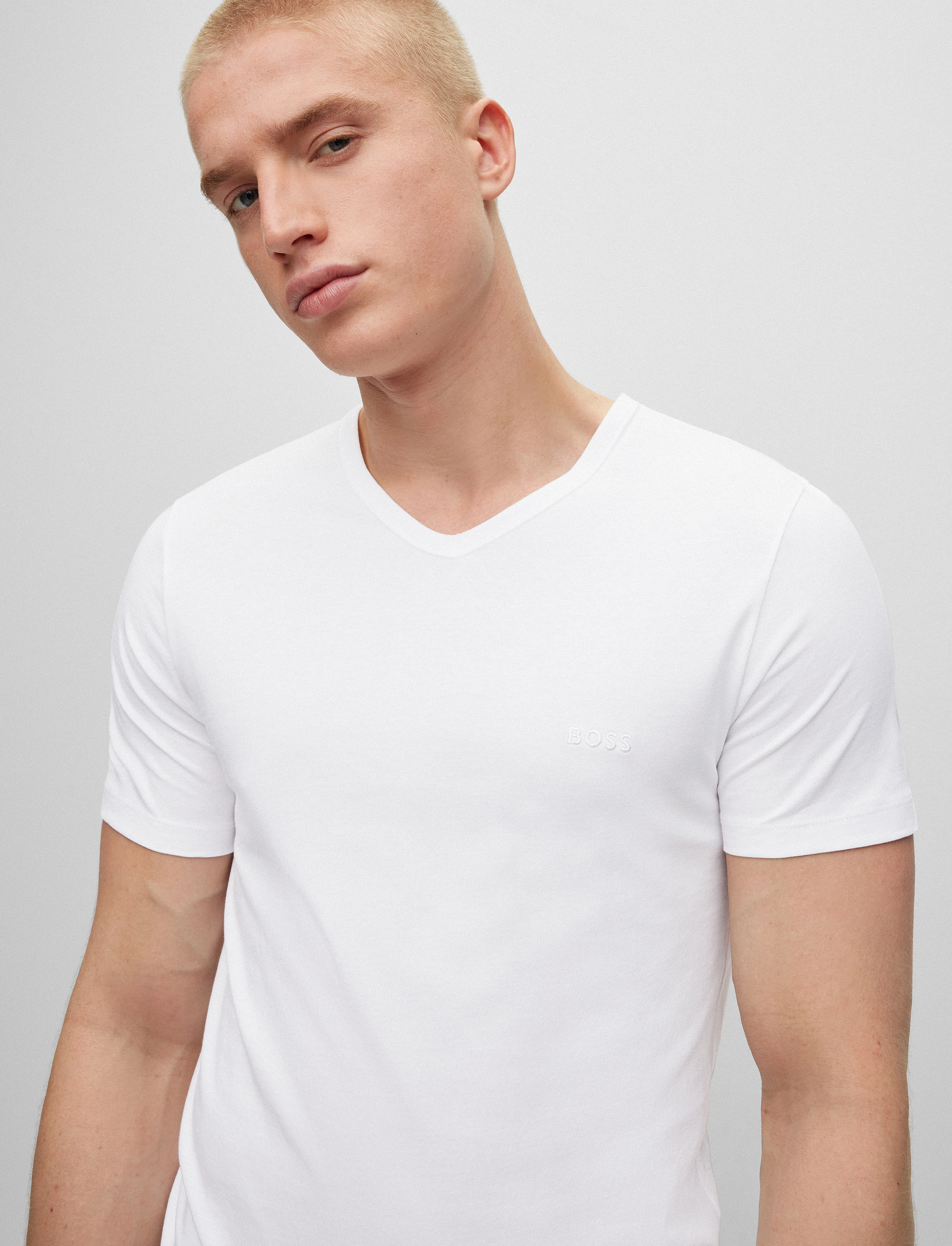 BOSS Tshirtvn 3P Classic, S, T-shirts, Weiß - Short-sleeved, Männerswear