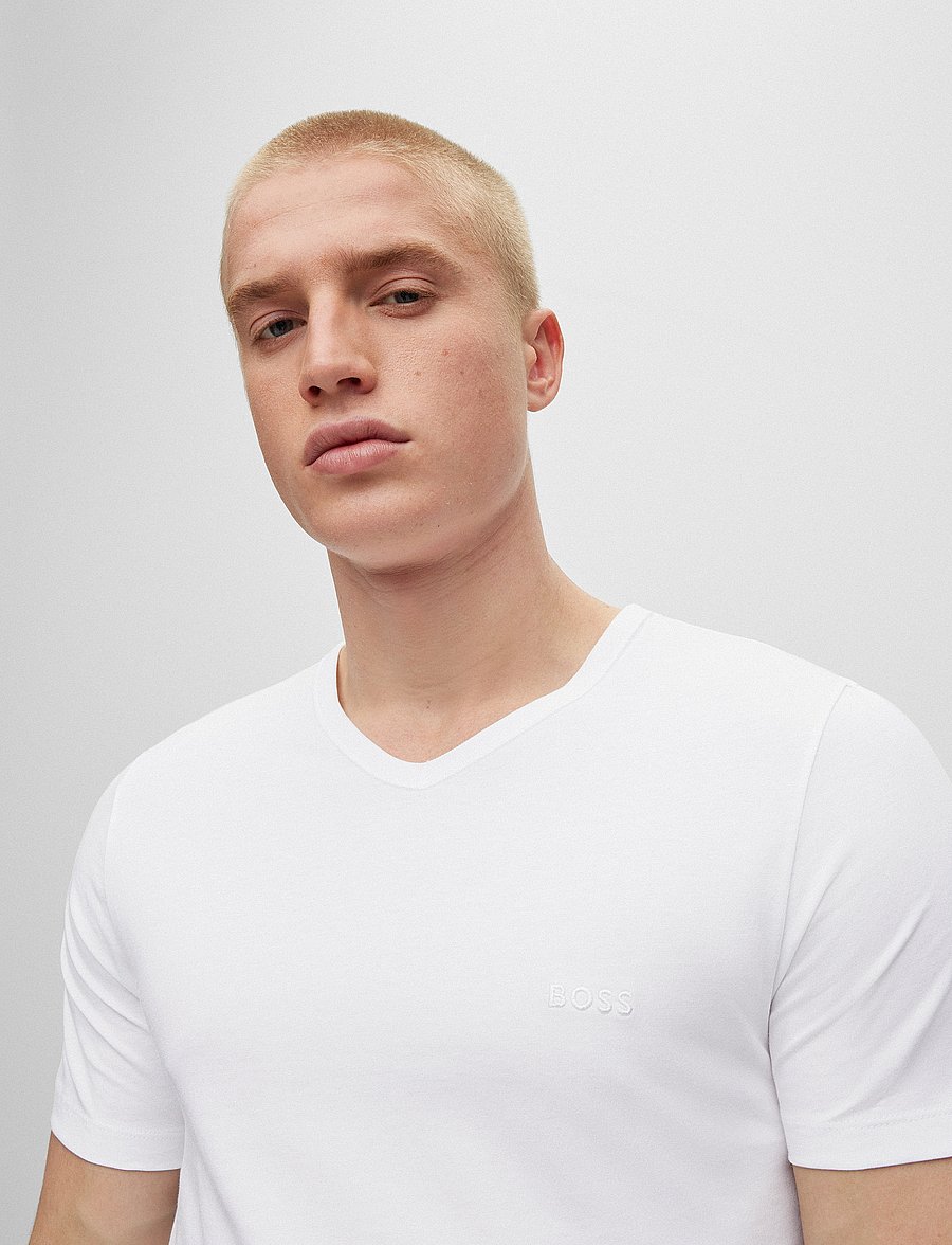 BOSS - TShirtVN 3P Classic - t-shirts mit v-ausschnitt - white - 2