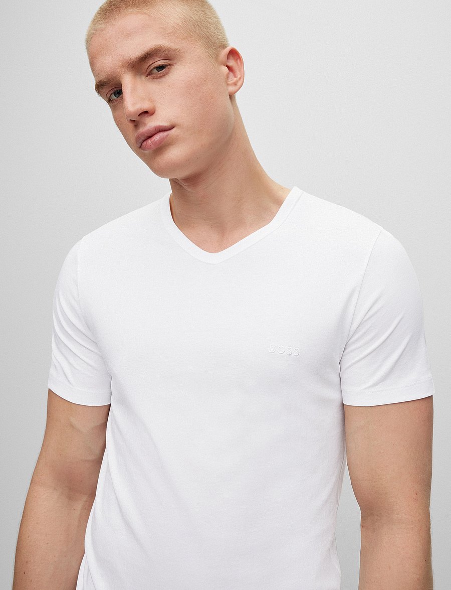 BOSS - TShirtVN 3P Classic - t-shirts mit v-ausschnitt - white - 5