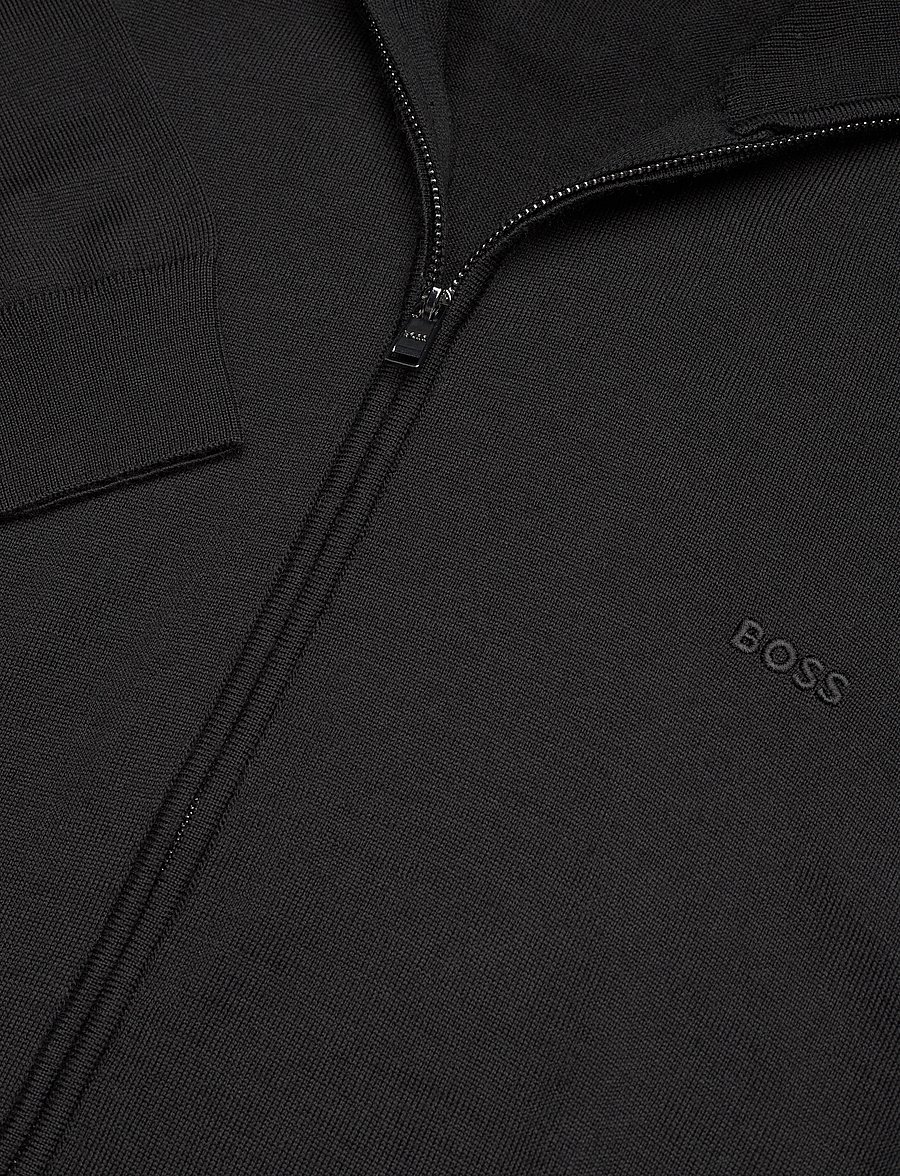 BOSS - Balonso-L - pullover mit durchgehendem reißverschluss - black - 3