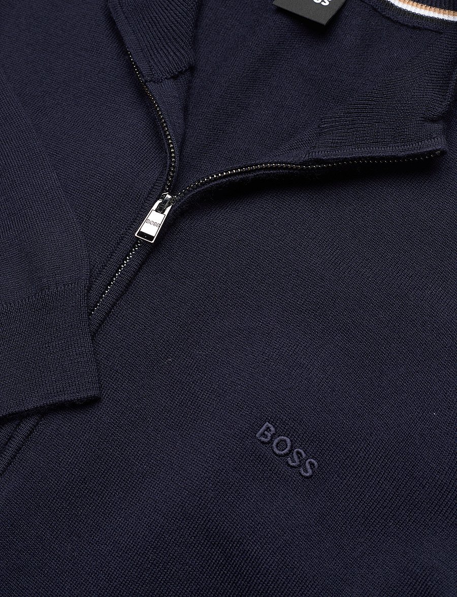 BOSS - Balonso-L - pullover mit durchgehendem reißverschluss - dark blue - 2