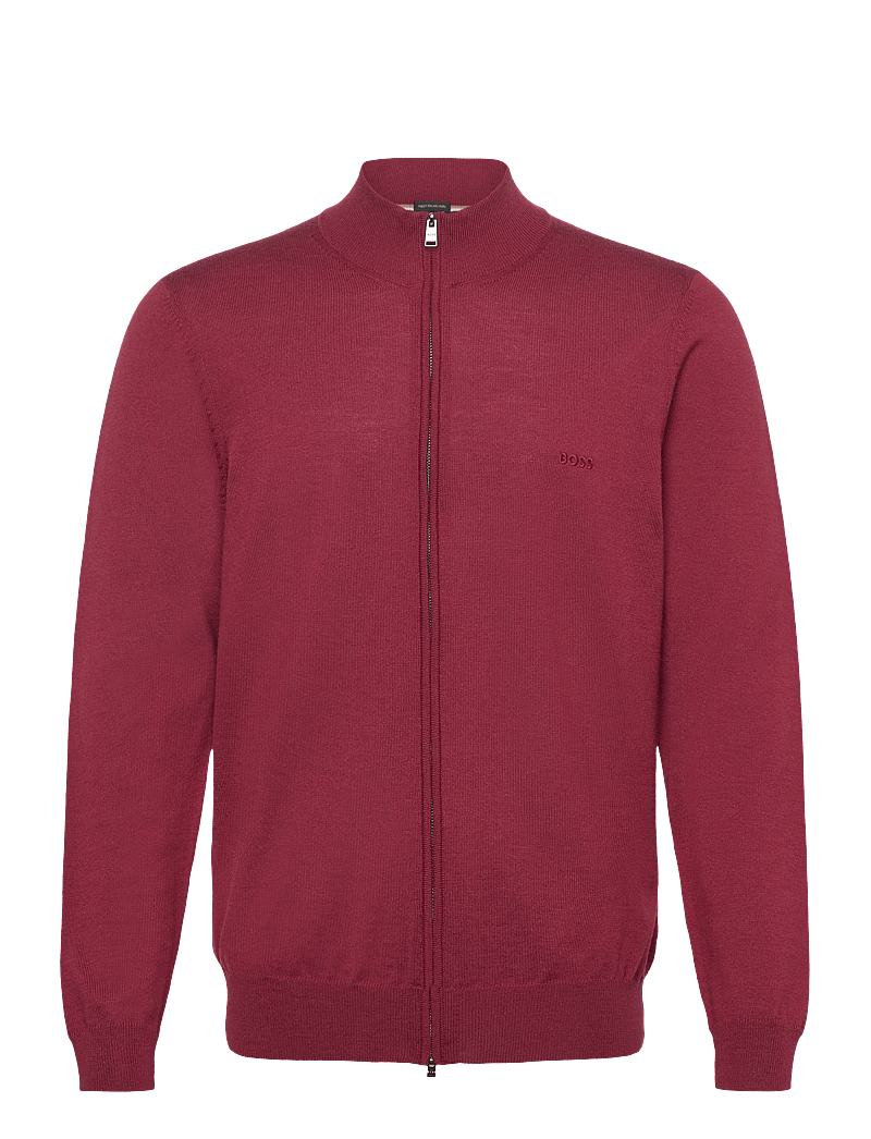 BOSS - Balonso-L - pullover mit durchgehendem reißverschluss - dark red - 0