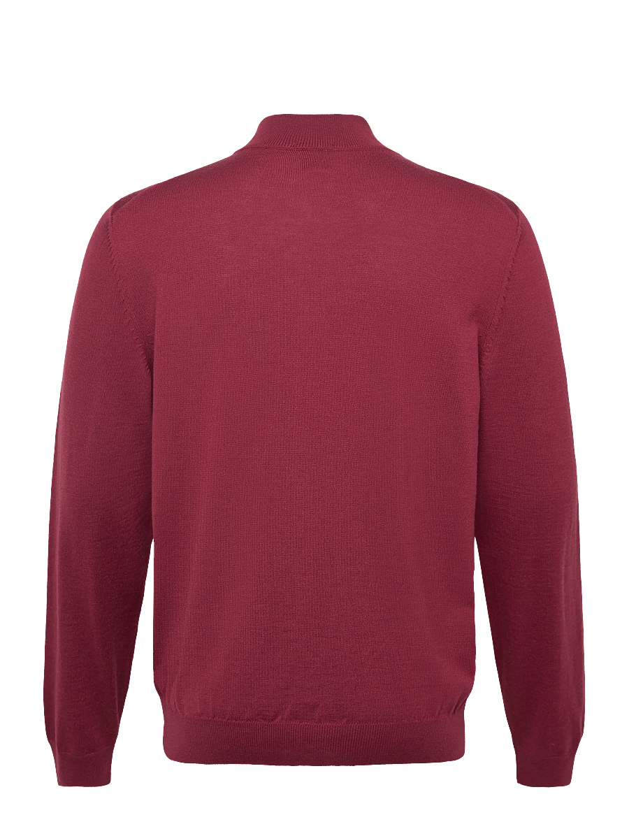 BOSS - Balonso-L - pullover mit durchgehendem reißverschluss - dark red - 1