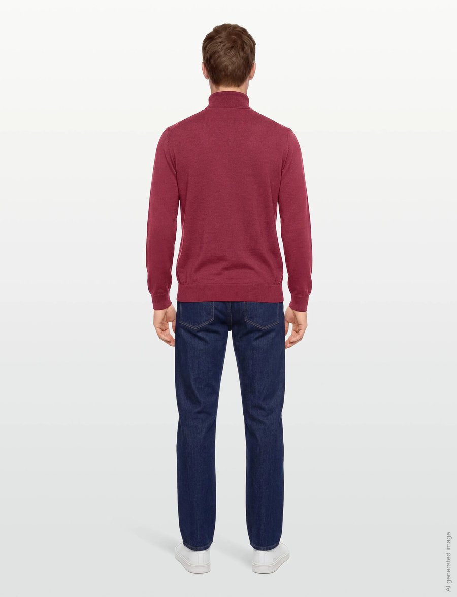 BOSS - Balonso-L - pullover mit durchgehendem reißverschluss - dark red - 4