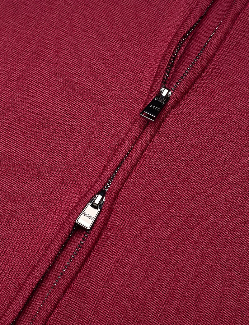 BOSS - Balonso-L - pullover mit durchgehendem reißverschluss - dark red - 3