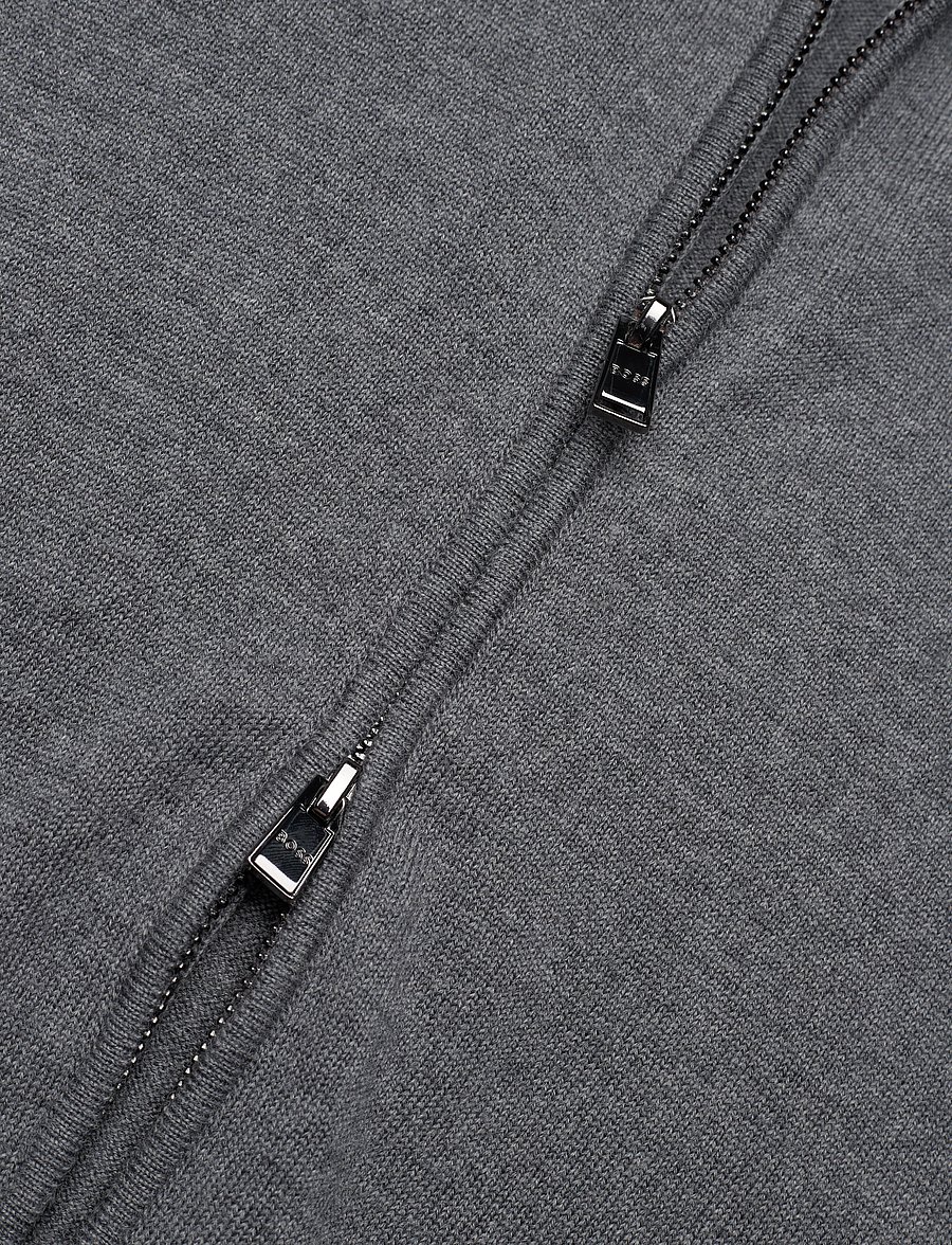 BOSS - Balonso-L - pullover mit durchgehendem reißverschluss - medium grey - 3