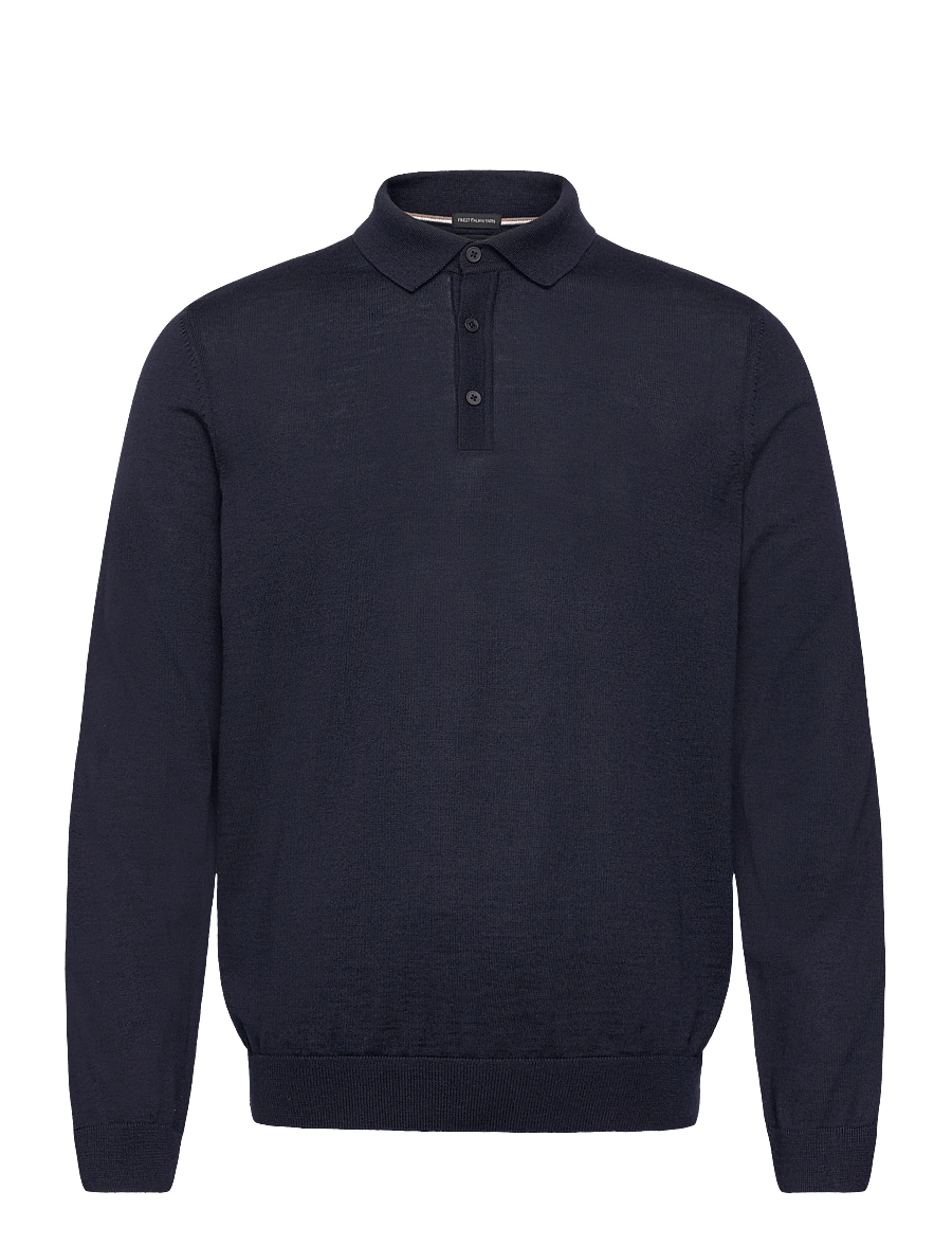 BOSS - Lancione - long-sleeved knitted polos - dark blue - 0