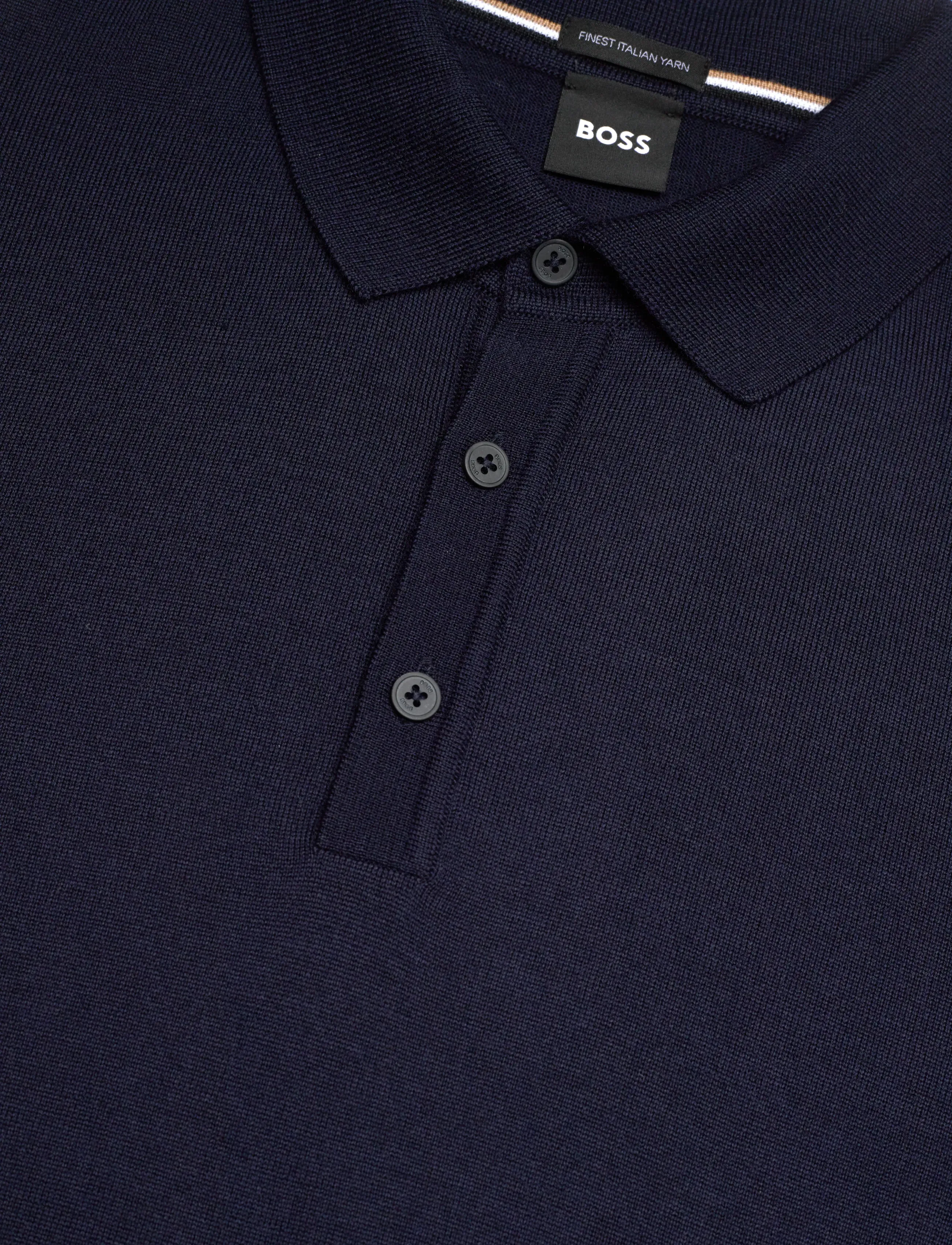 BOSS - Lancione - långärmade stickade pikétröjor - dark blue - 2