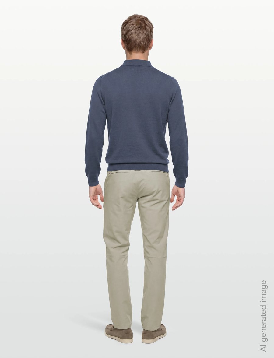 BOSS - Lancione - pikkade varrukatega kootud polod - open blue - 4