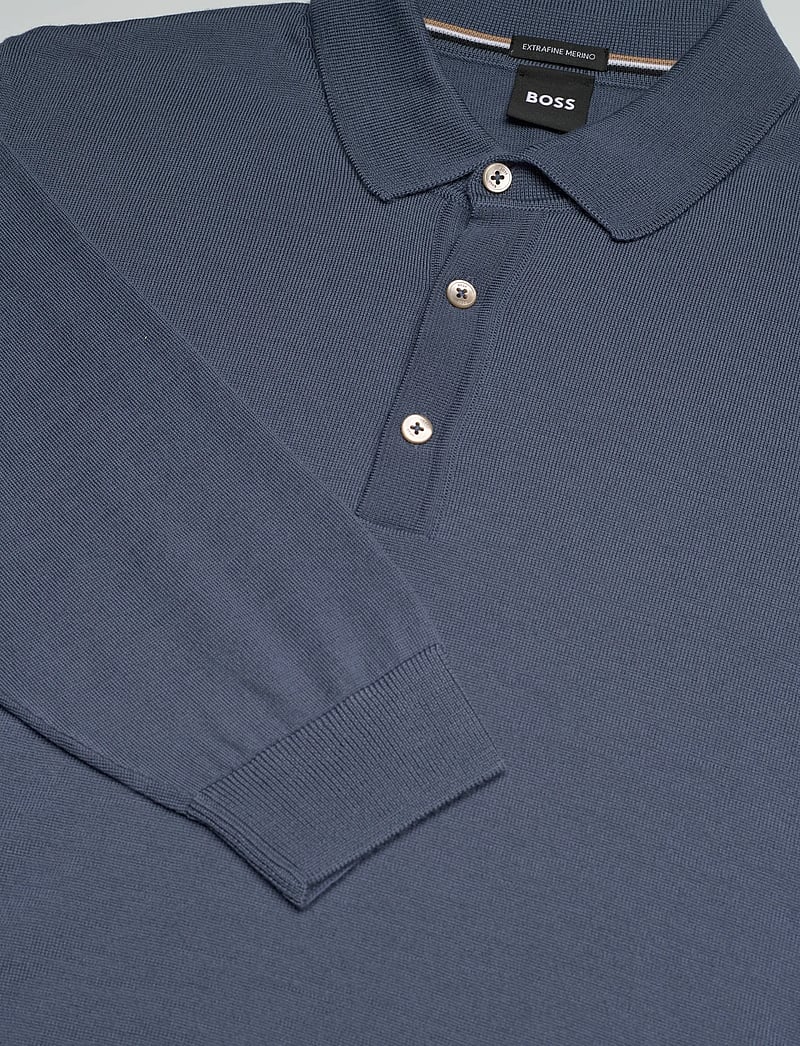 BOSS - Lancione - stickade pikéer - open blue - 2