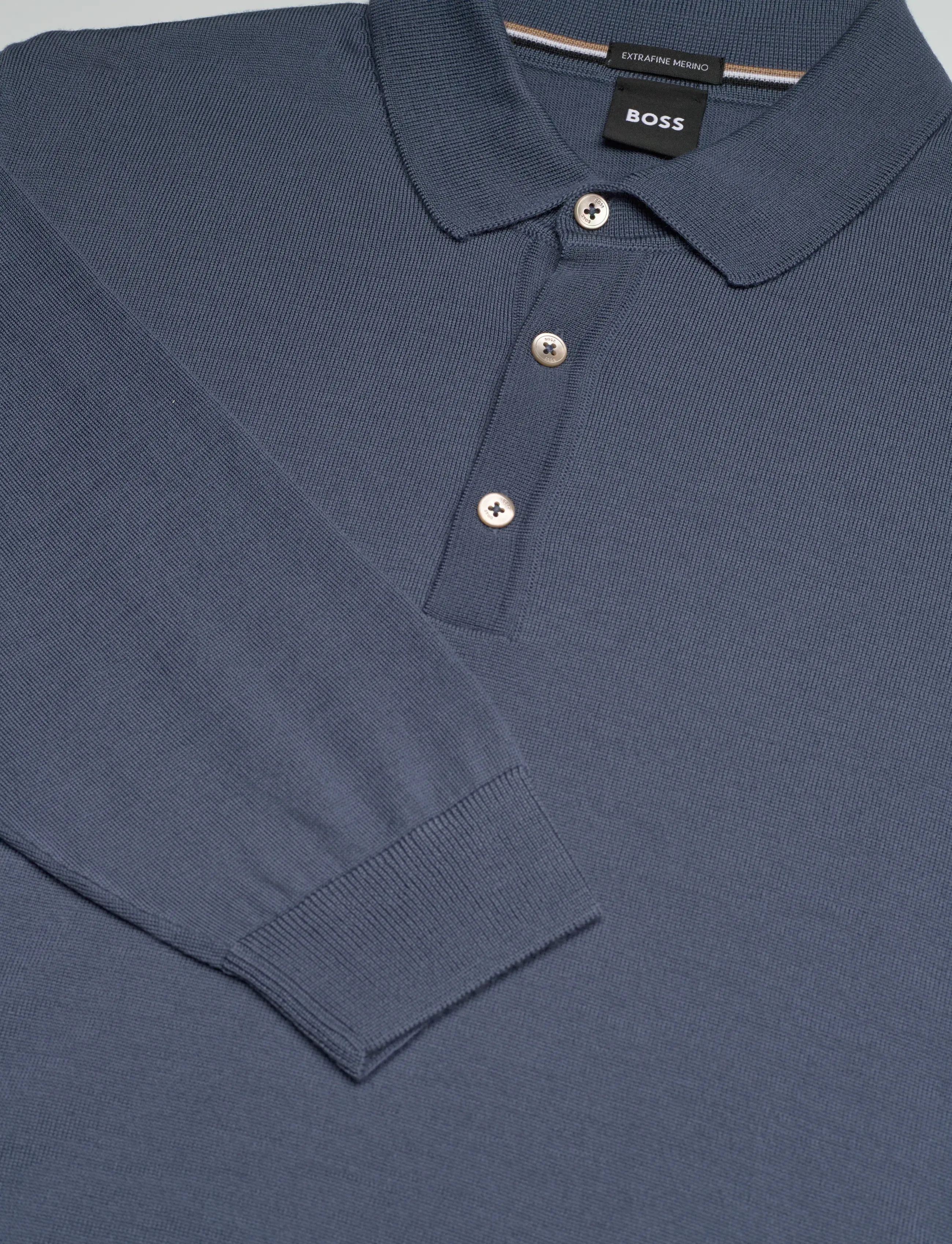 BOSS - Lancione - long-sleeved knitted polos - open blue - 2