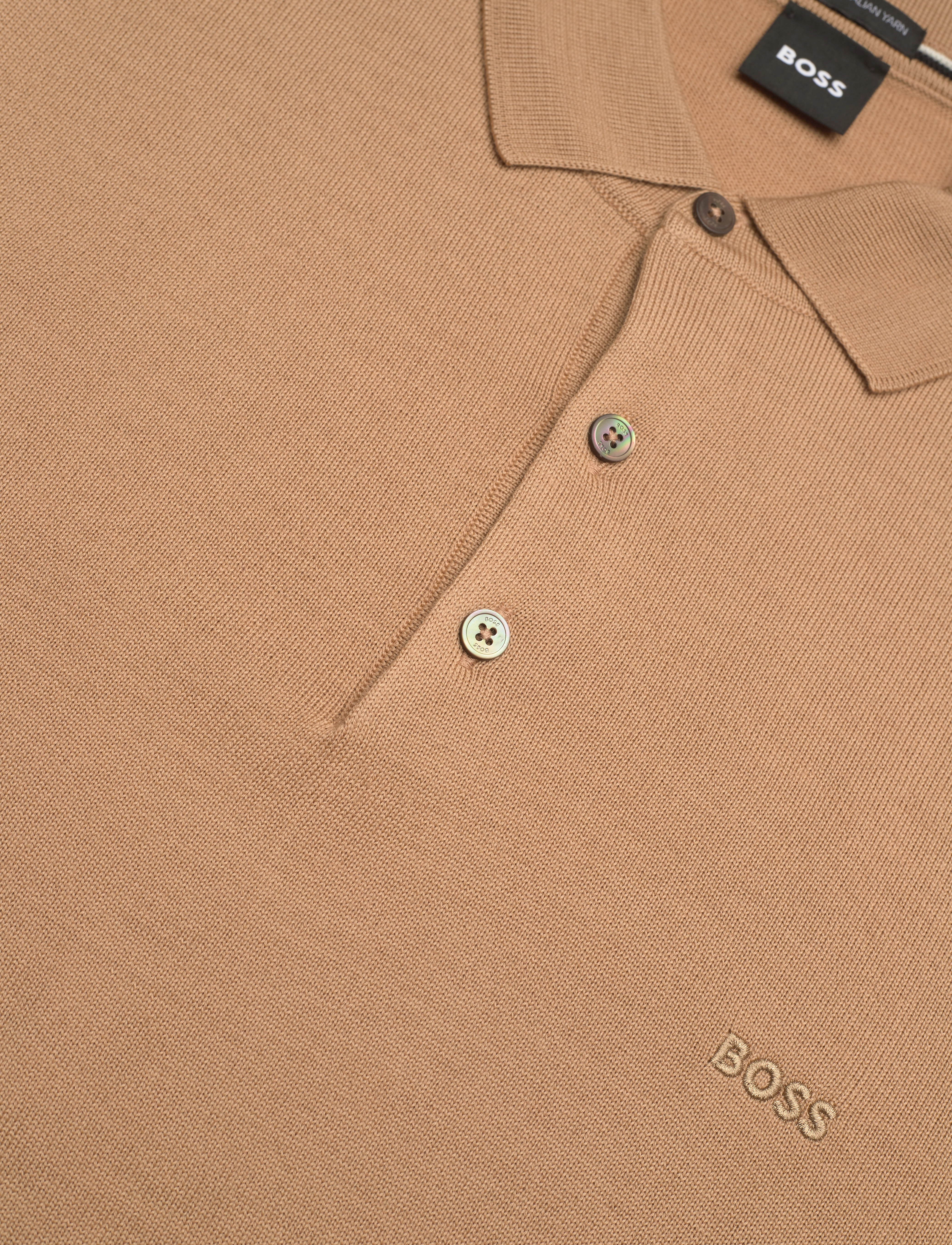 BOSS - Bono-L - gestrickte polohemden - medium beige - 2