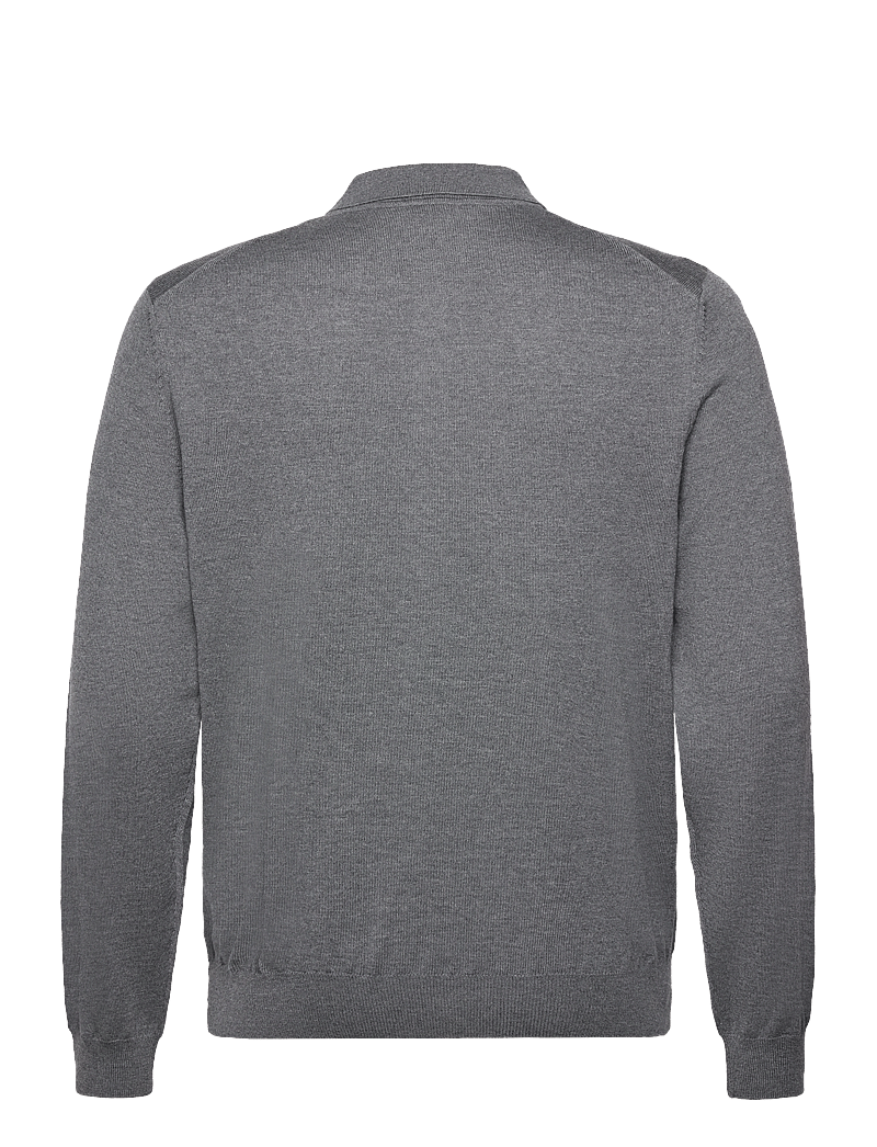 BOSS - Bono-L - langärmelige gestrickte polohemden - medium grey - 1