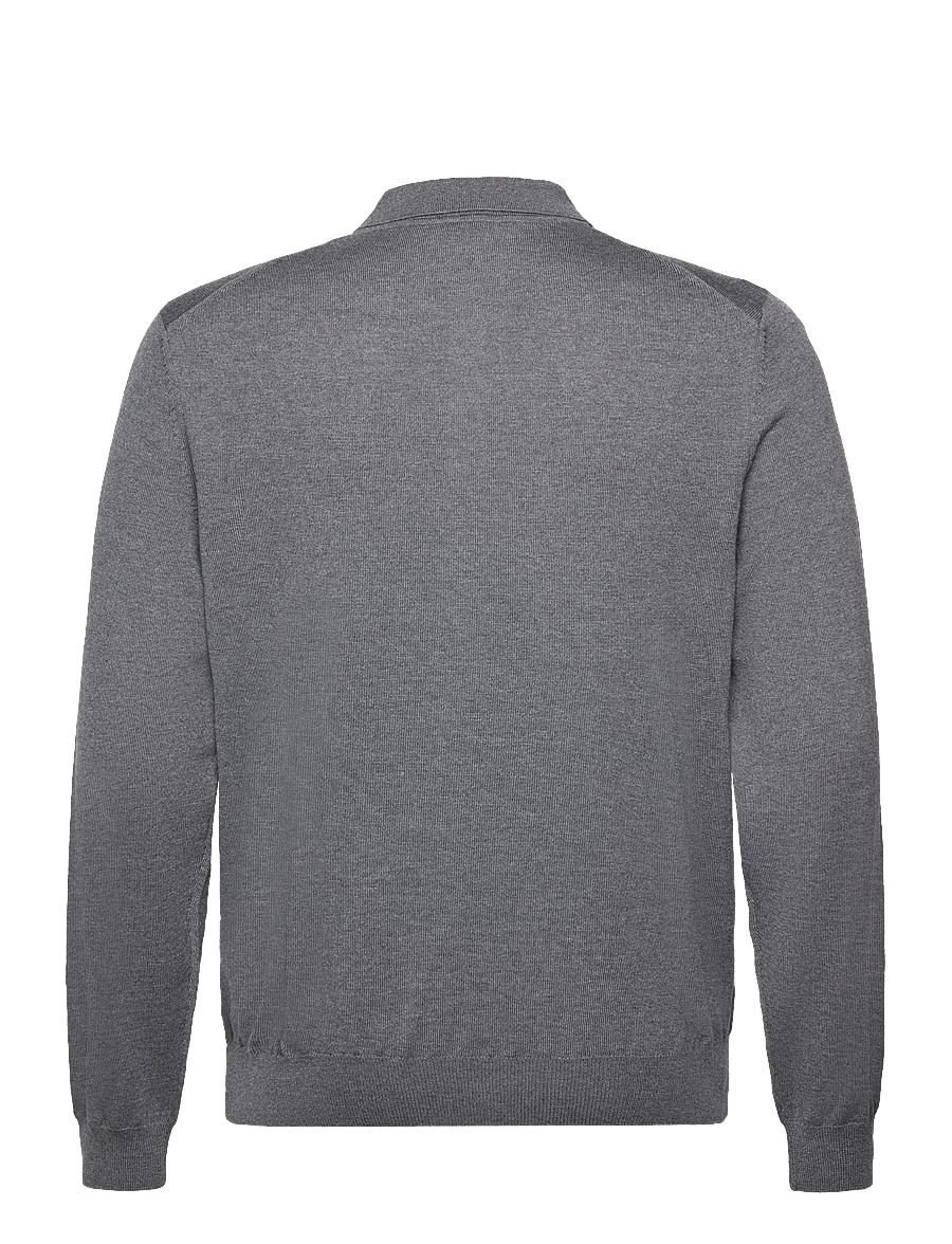 BOSS - Bono-L - langärmelige gestrickte polohemden - medium grey - 1