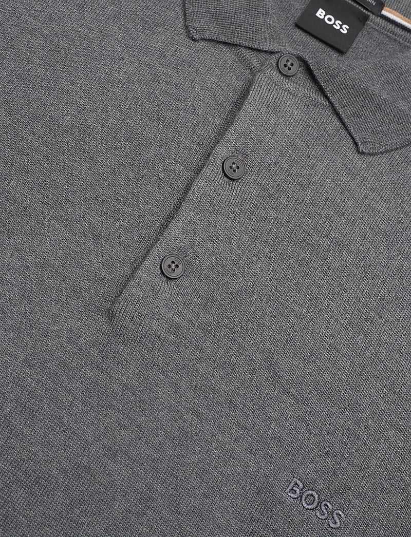 BOSS - Bono-L - langärmelige gestrickte polohemden - medium grey - 2
