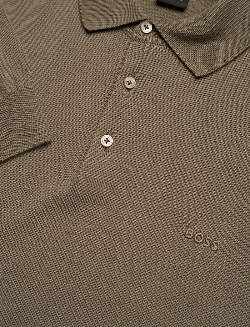 BOSS - Bono-L - langärmelige gestrickte polohemden - open brown - 2