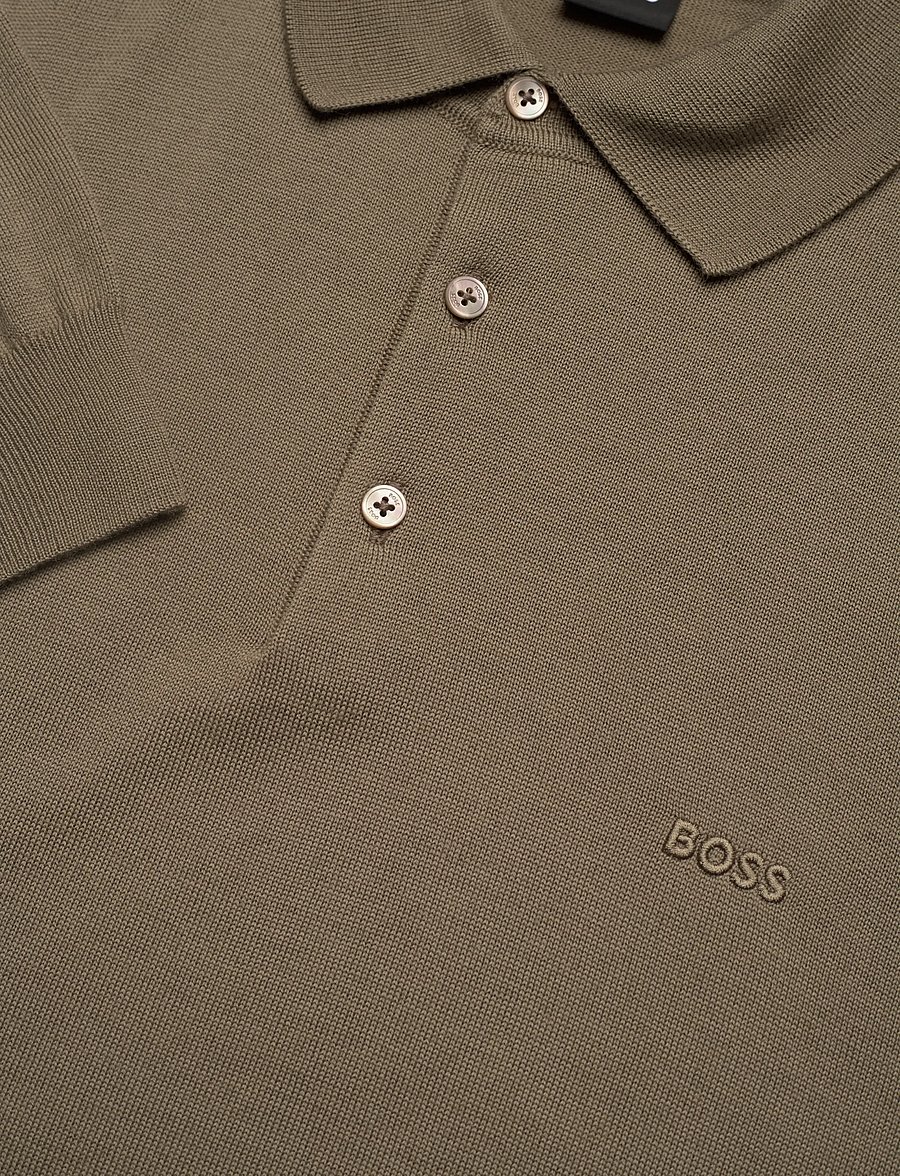 BOSS - Bono-L - langärmelige gestrickte polohemden - open brown - 2