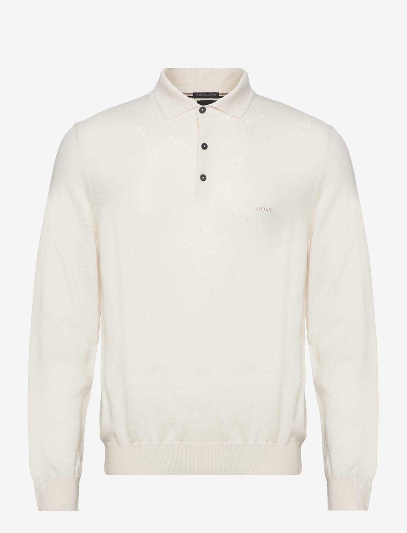 BOSS - Bono-L - langärmelige gestrickte polohemden - open white - 0