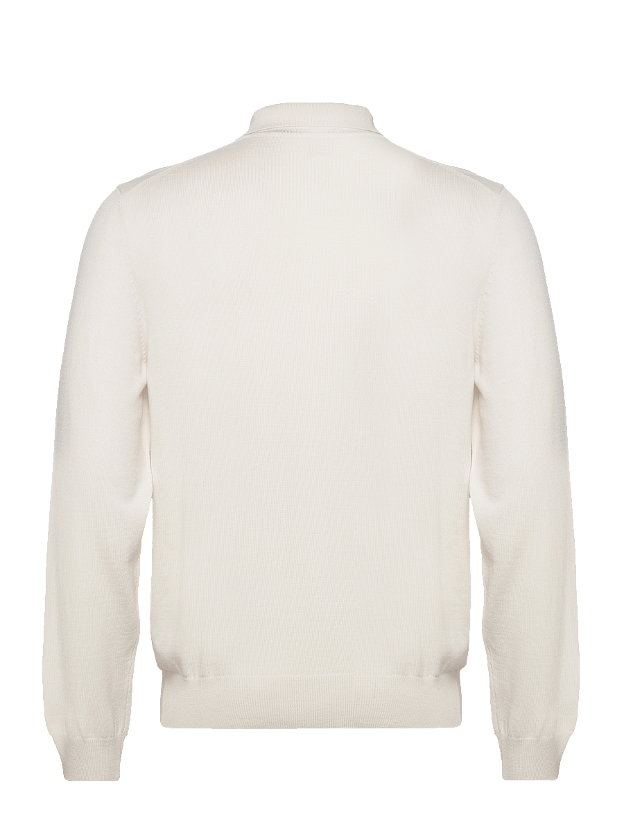 BOSS - Bono-L - langärmelige gestrickte polohemden - open white - 1