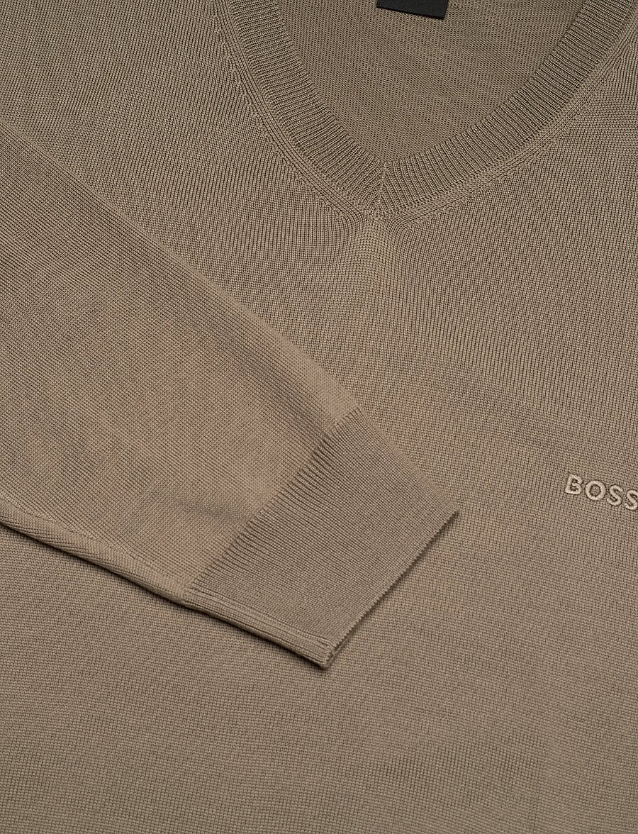 BOSS - Baram-L - v-ausschnitt - open brown - 2