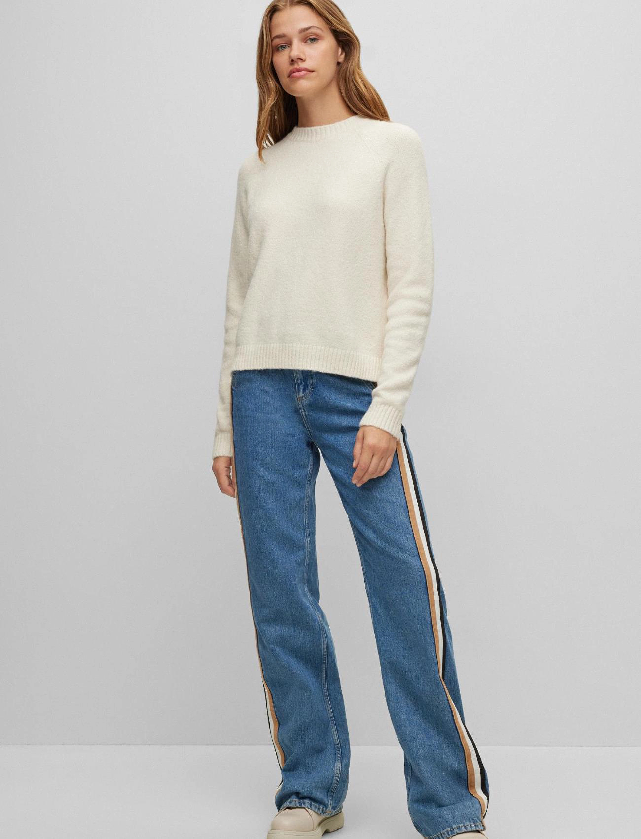 BOSS Febisan - Långärmade toppar - OPEN WHITE / cream