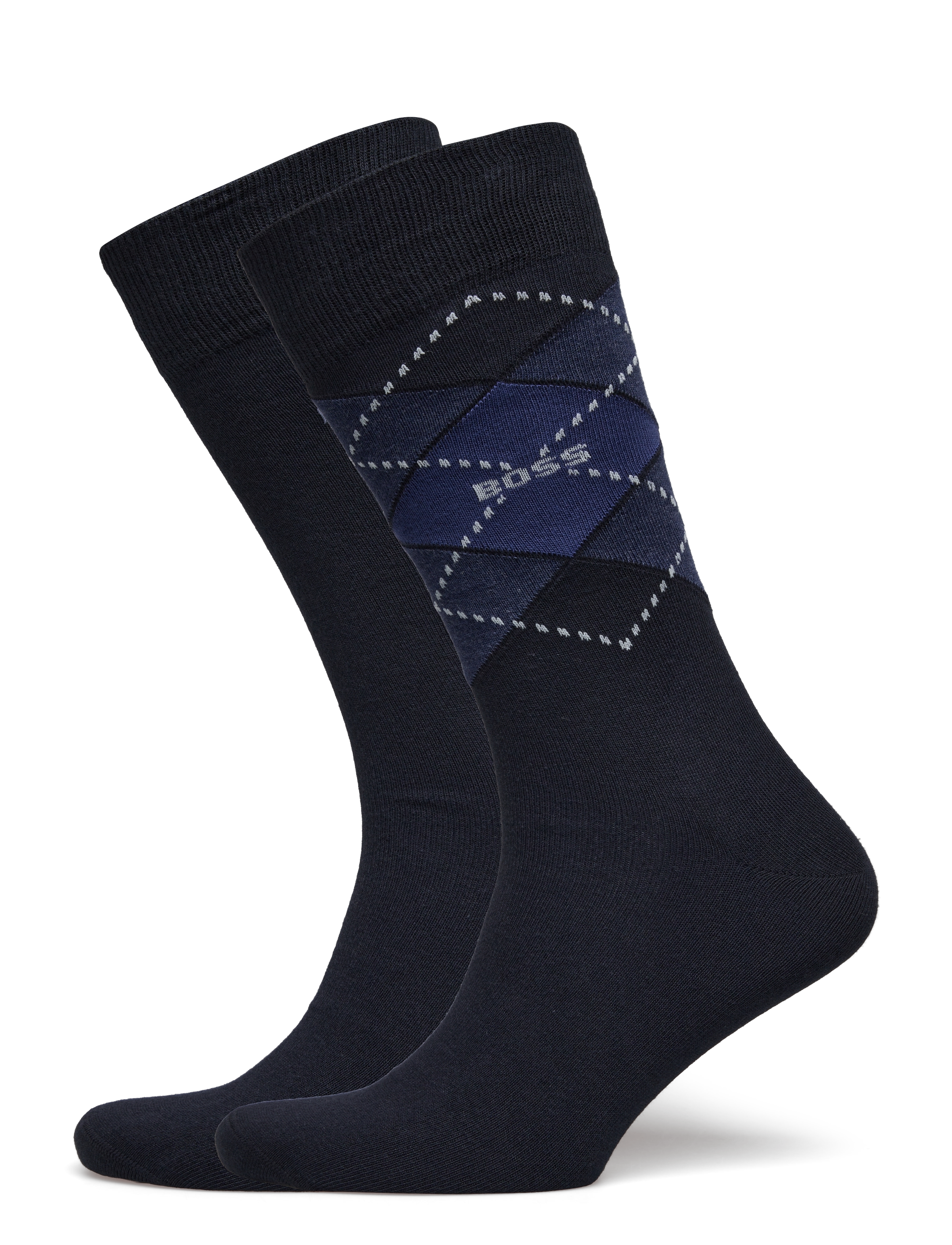 BOSS 2P RS Argyle CC - Strømper - DARK BLUE / black