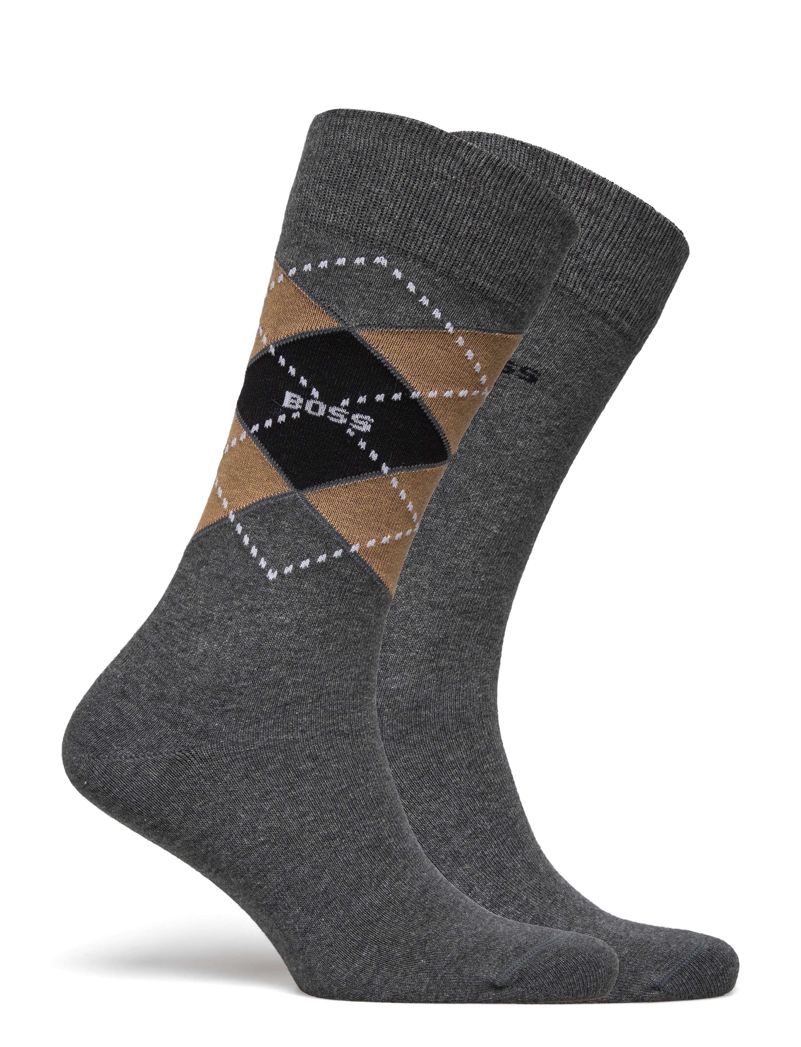 BOSS - 2P RS Argyle CC - crew-socken - medium grey - 1