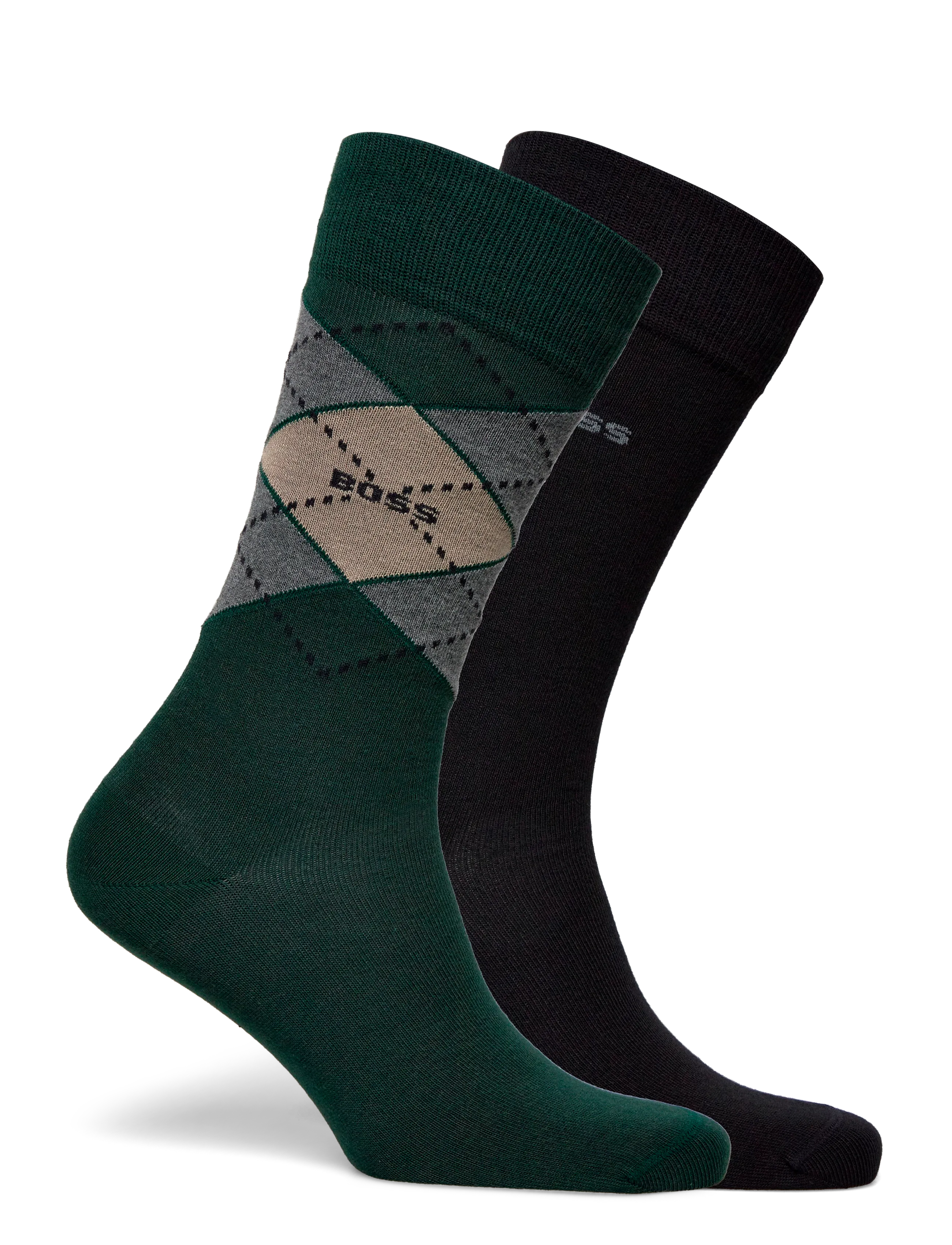 BOSS - 2P RS Argyle CC - crew socks - open green - 1