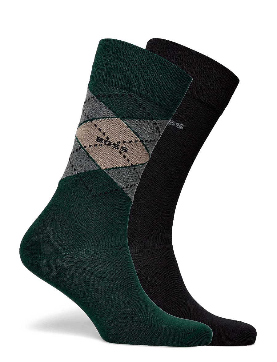 BOSS - 2P RS Argyle CC - crew socks - open green - 1