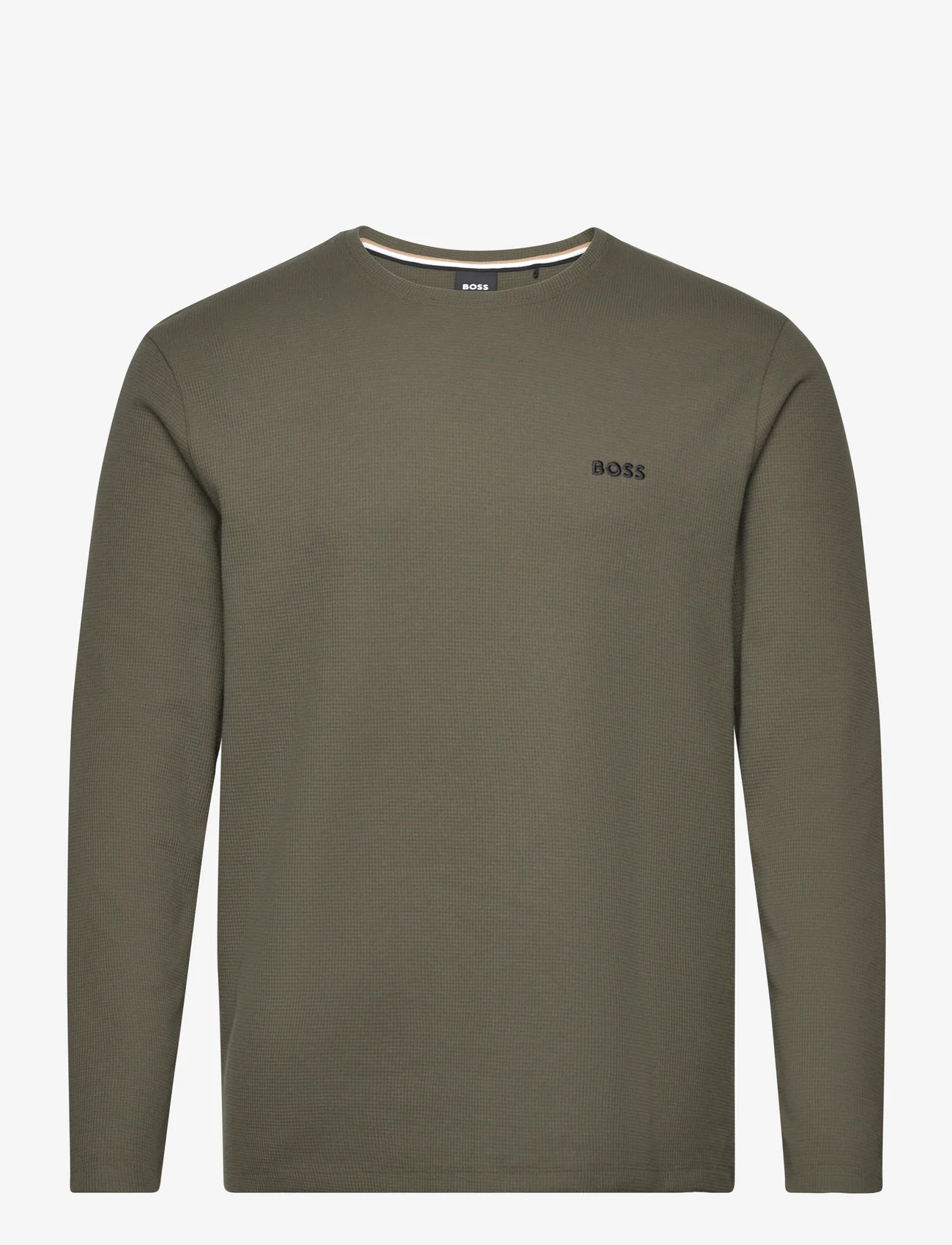 BOSS - Waffle LS-Shirt - pyjamasöverdelar - dark green - 0