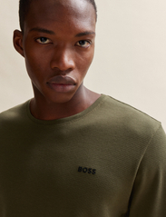 BOSS - Waffle LS-Shirt - pyjamasöverdelar - dark green - 2