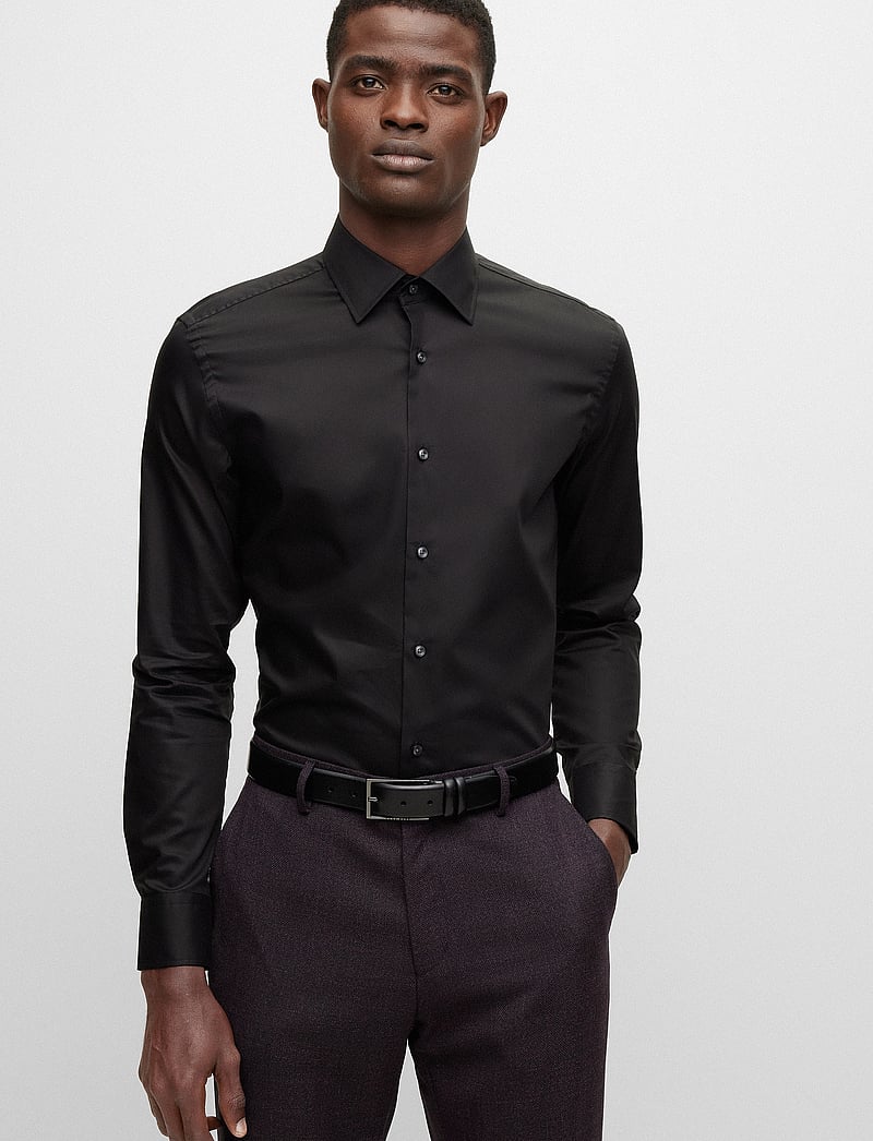 BOSS - H-HANK-kent-C1-214 - basic-hemden - black - 3