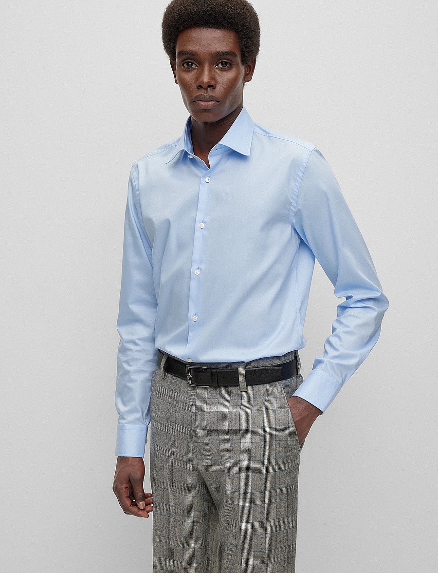 BOSS - H-HANK-kent-C1-214 - formal shirts - light/pastel blue - 3