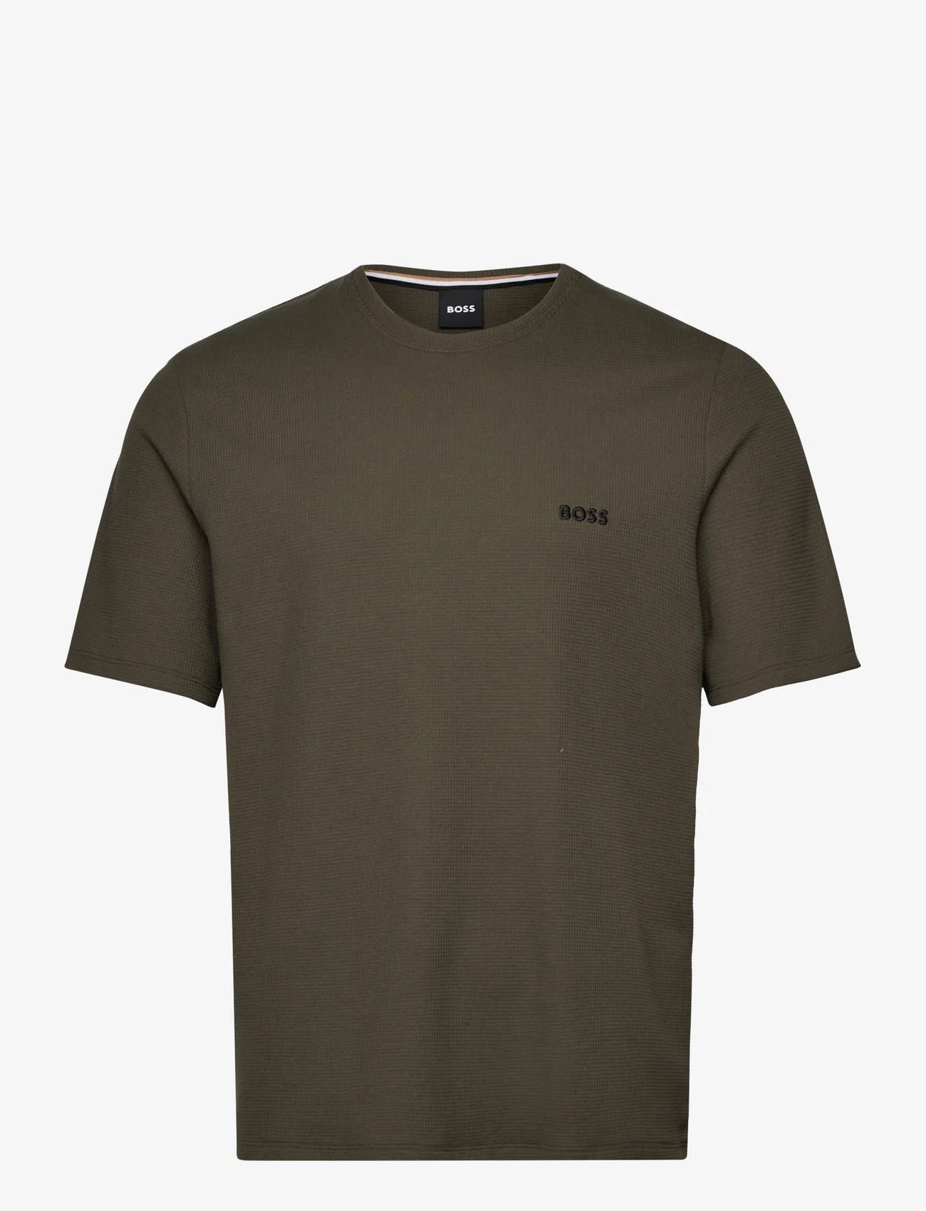 BOSS - Waffle T-Shirt - basic t-shirts - dark green - 0