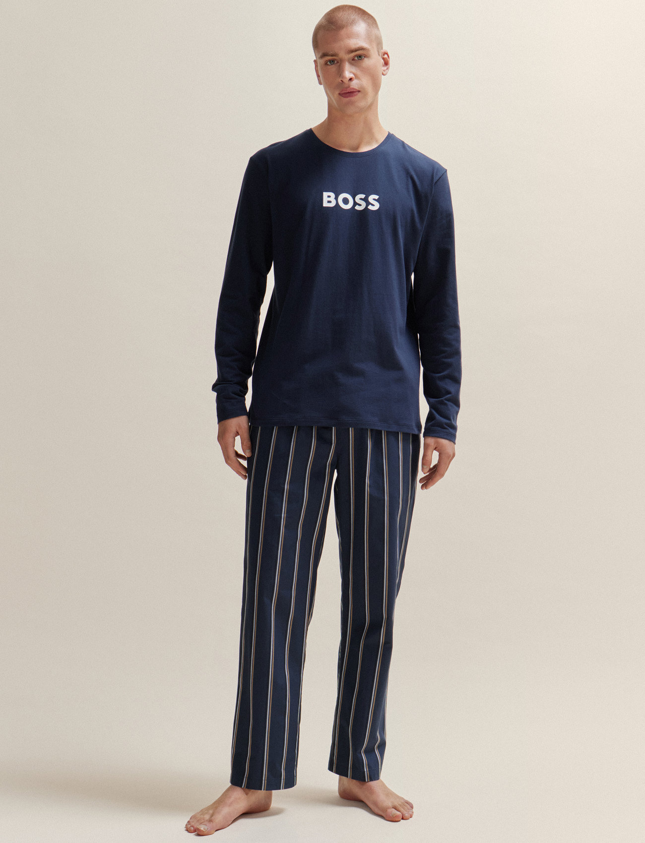 BOSS - Easy Long Set - zestaw piżamowy - open blue - 1