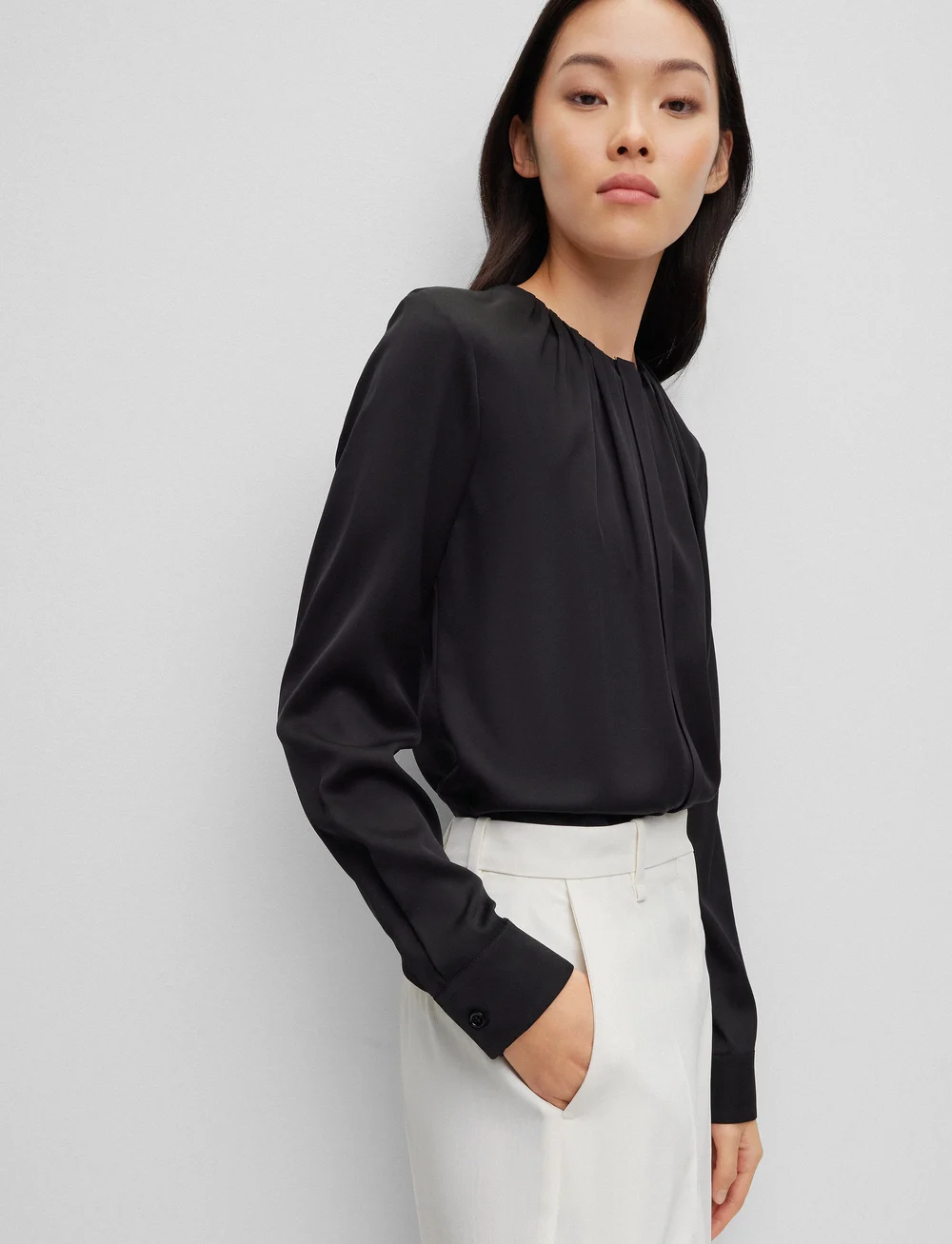 BOSS - Banorah - langermede bluser - black - 3