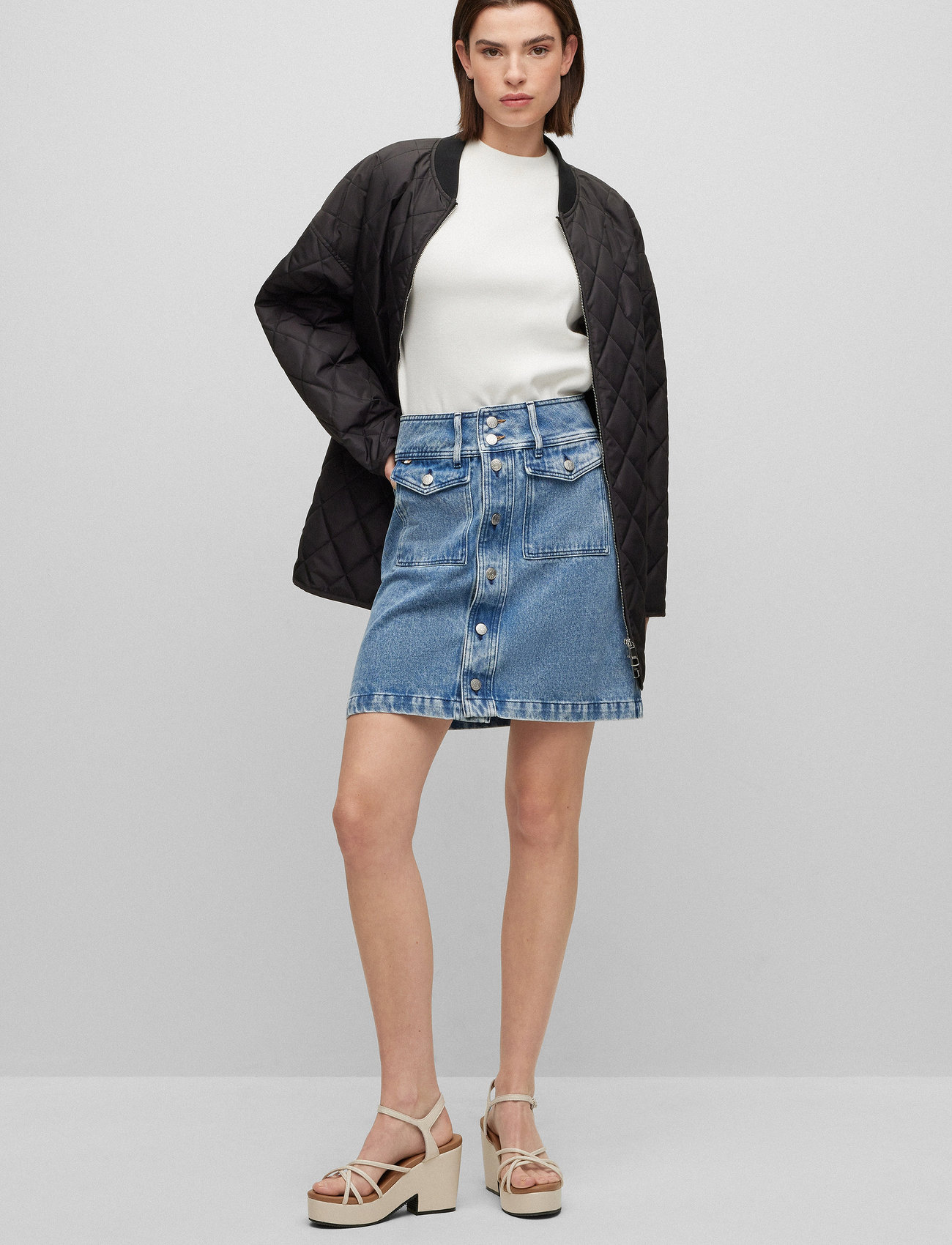 BOSS - MINI A-LINE SKIRT BC - navy - 1