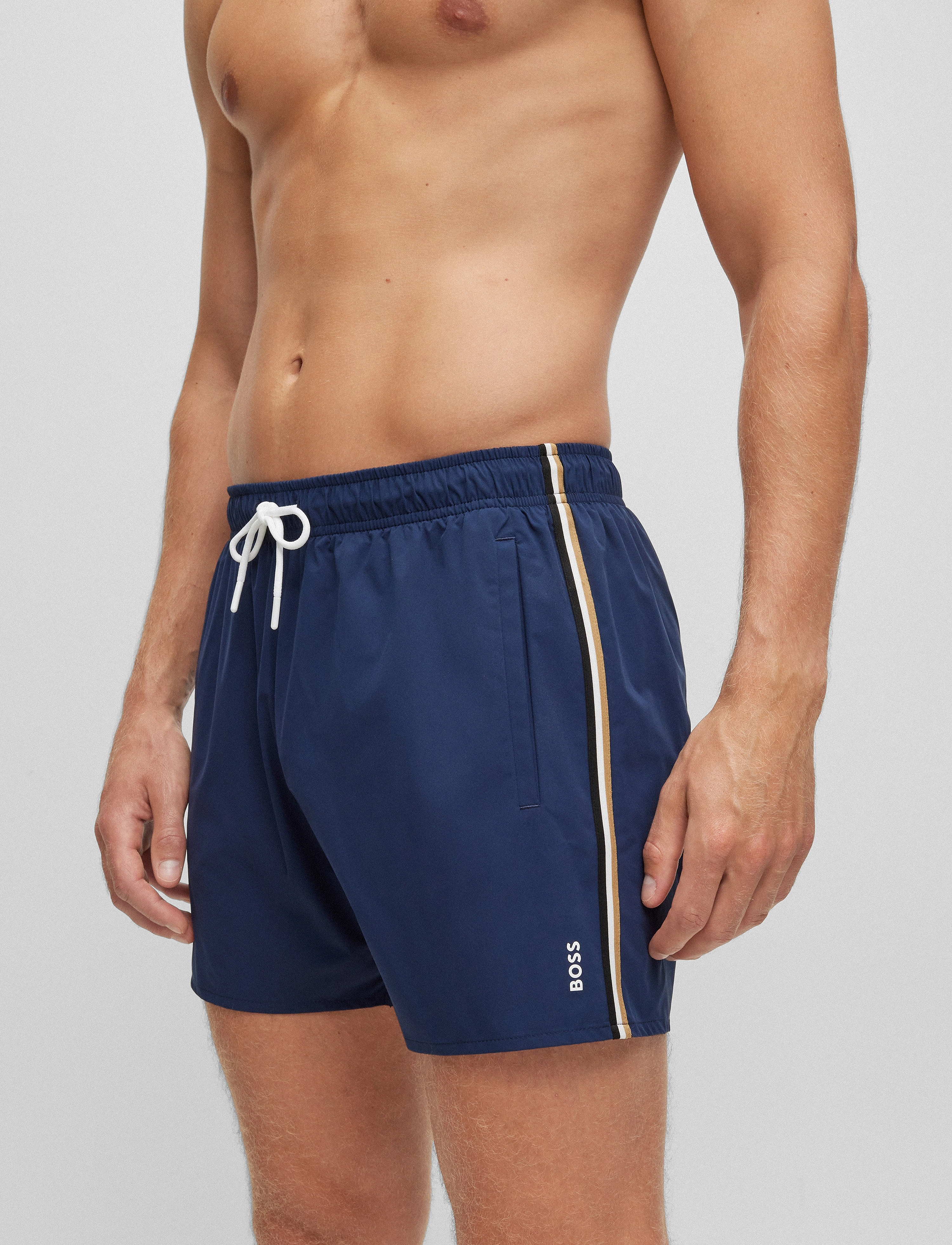 BOSS Iconic, Mænd, Snøre Badeshorts, Navy, Str: XL