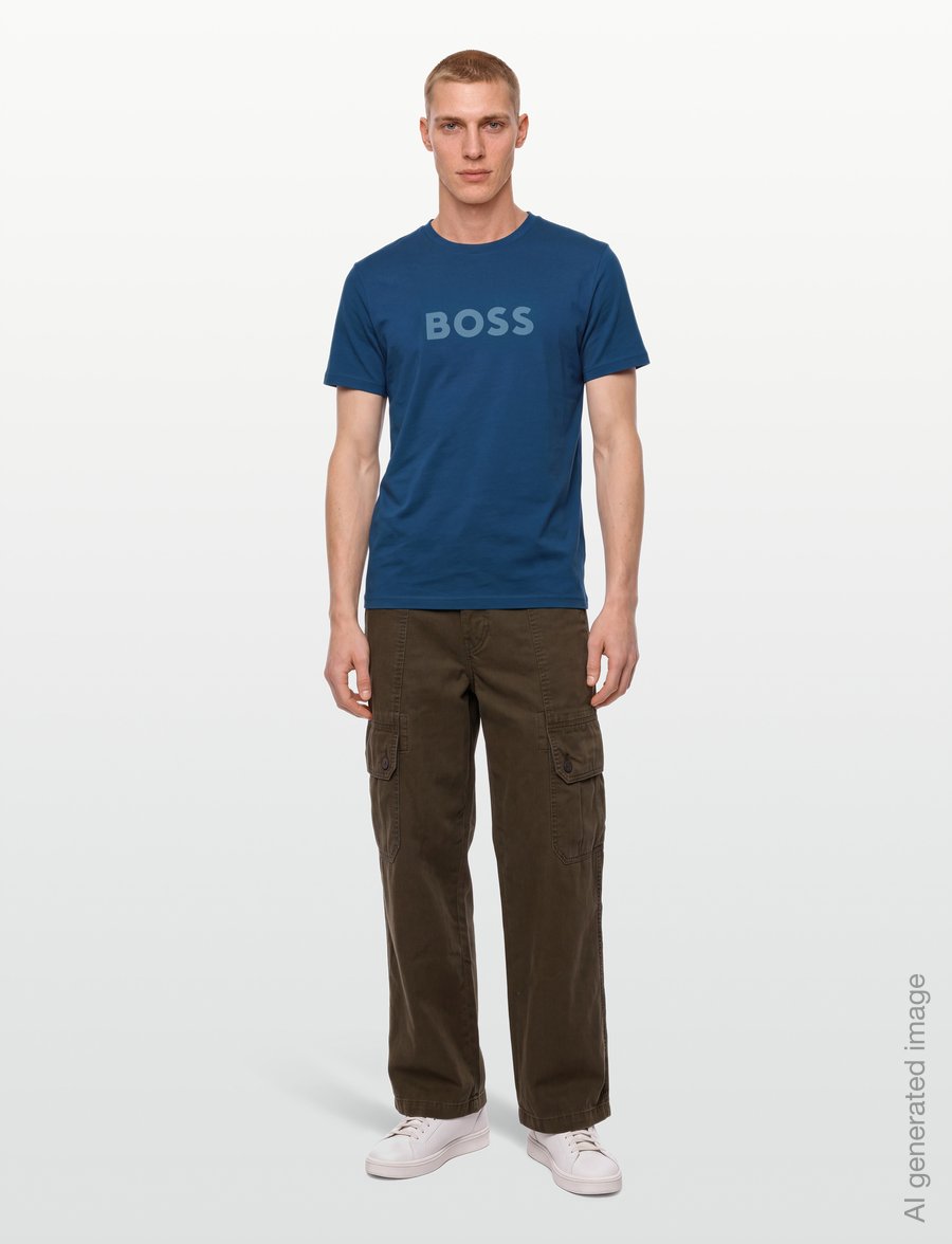BOSS - T-Shirt RN - kortärmade t-shirts - navy - 0