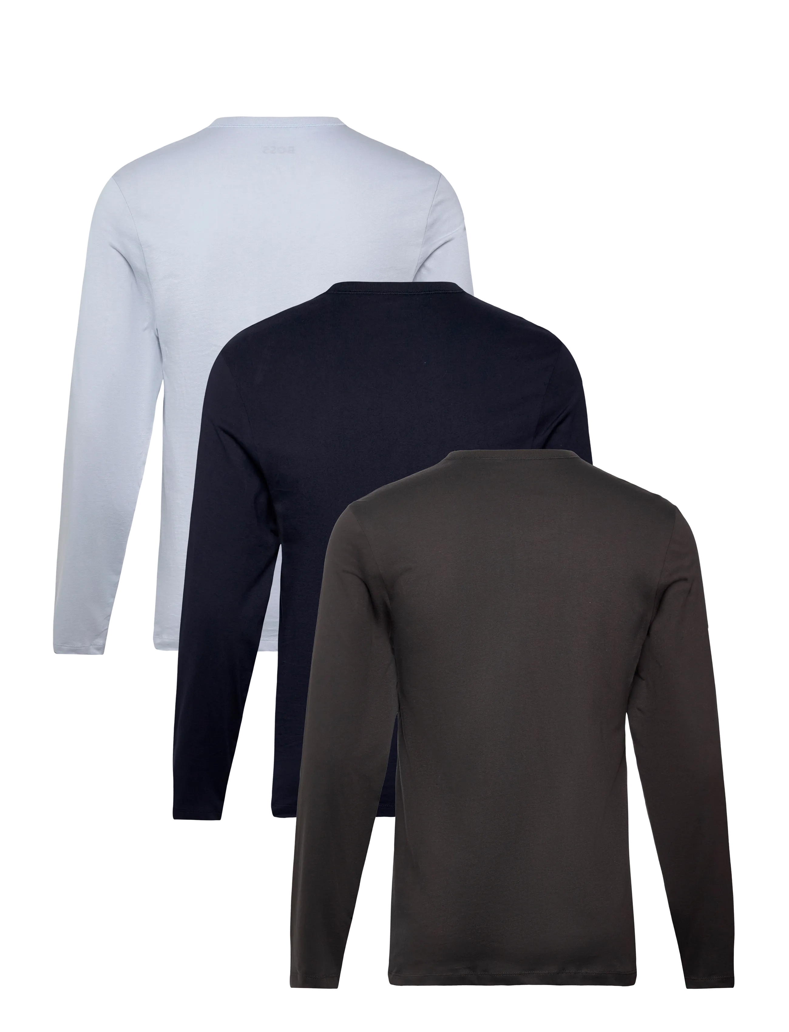 BOSS - LSShirtRN 3P Classic - long-sleeved t-shirts - open blue - 1
