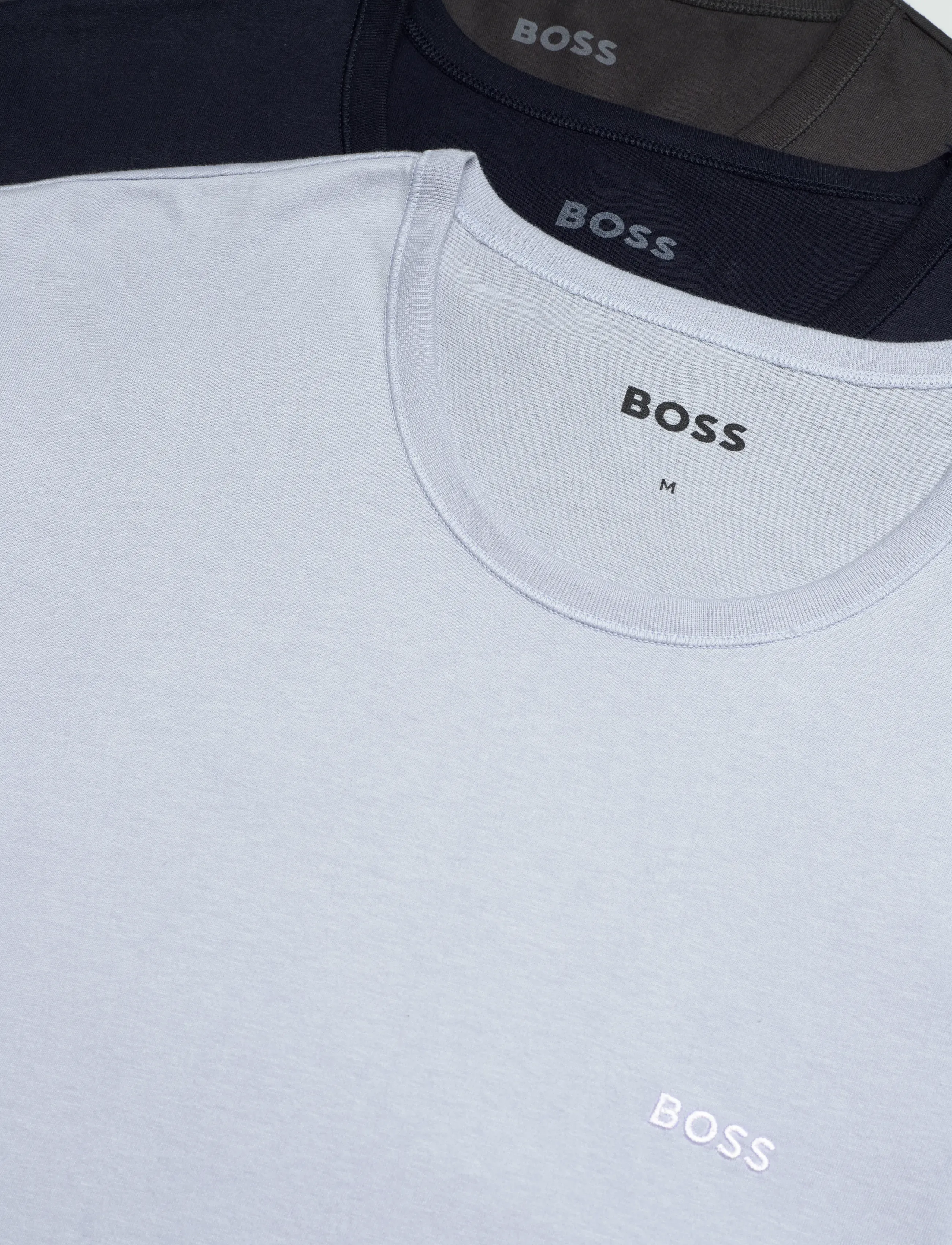 BOSS - LSShirtRN 3P Classic - langærmede t-shirts - open blue - 1