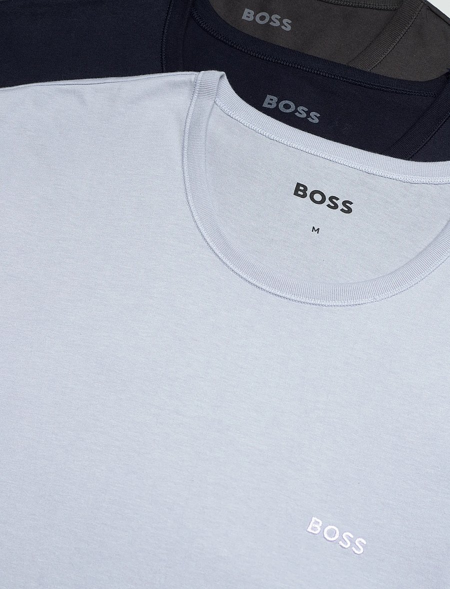 BOSS - LSShirtRN 3P Classic - langærmede t-shirts - open blue - 1